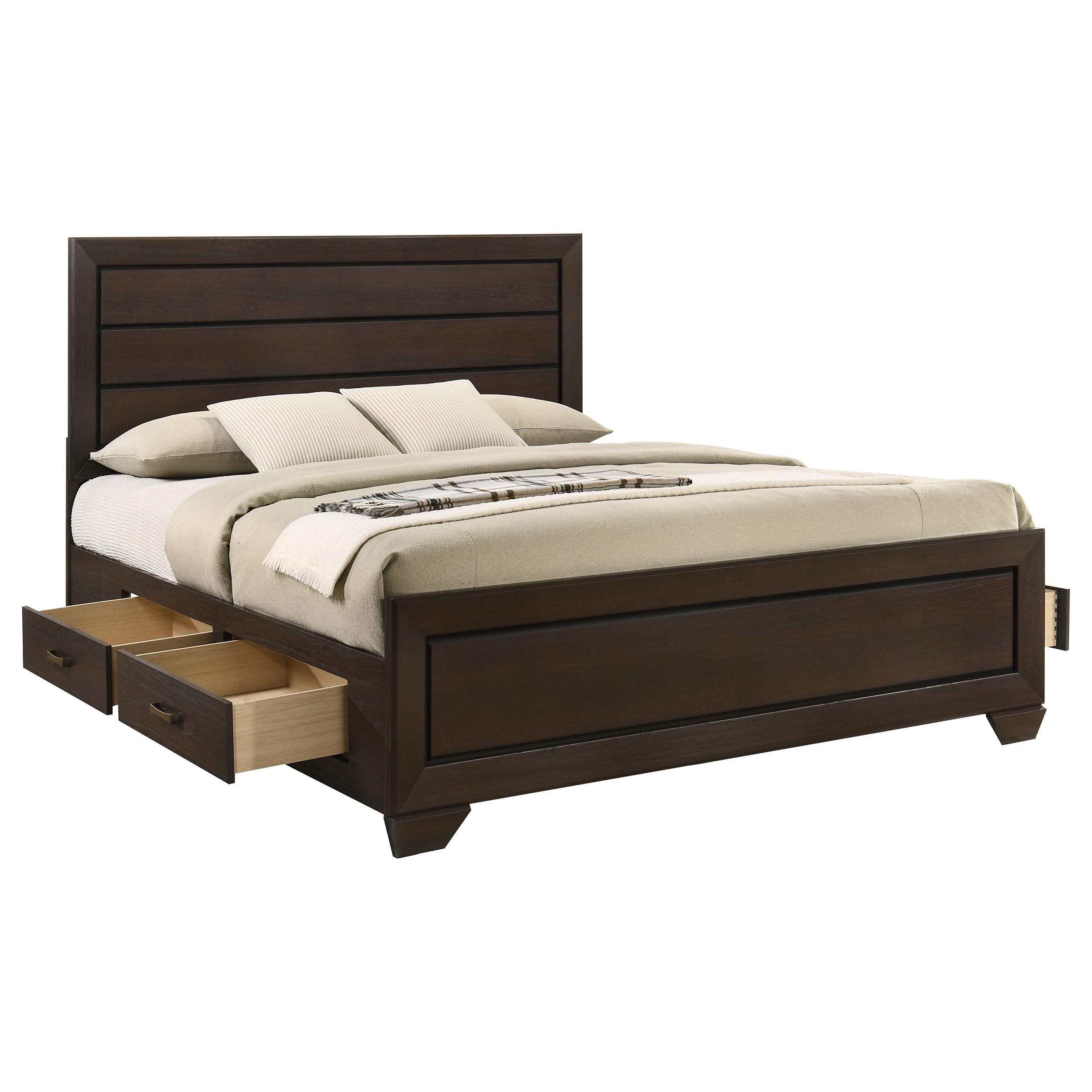  Size_King --  Kauffman 204390KE Wood Eastern King Storage Panel Bed - Dark Cocoa IMAGE 4
