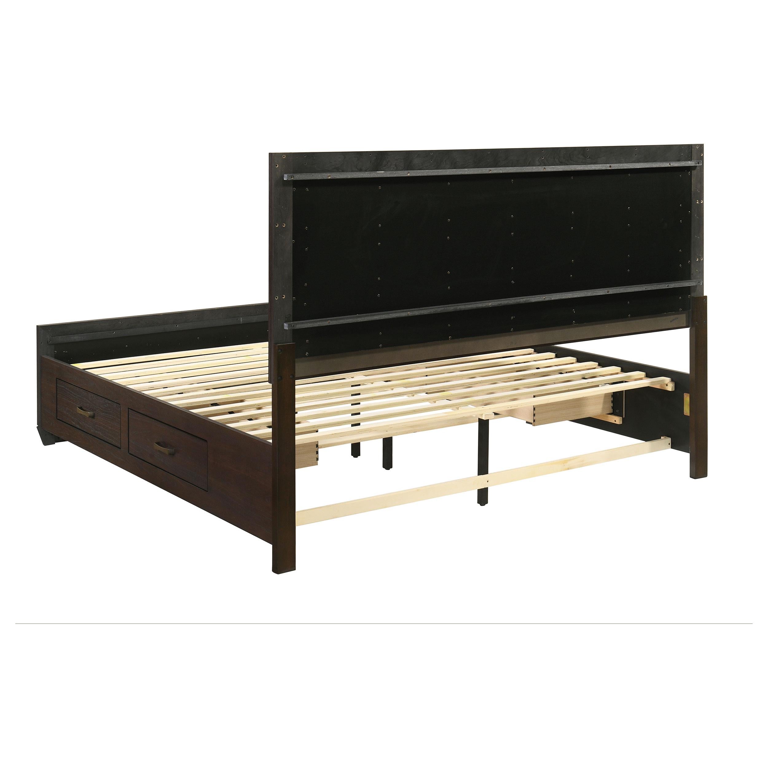 Size_King --  Kauffman 204390KE Wood Eastern King Storage Panel Bed - Dark Cocoa IMAGE 7