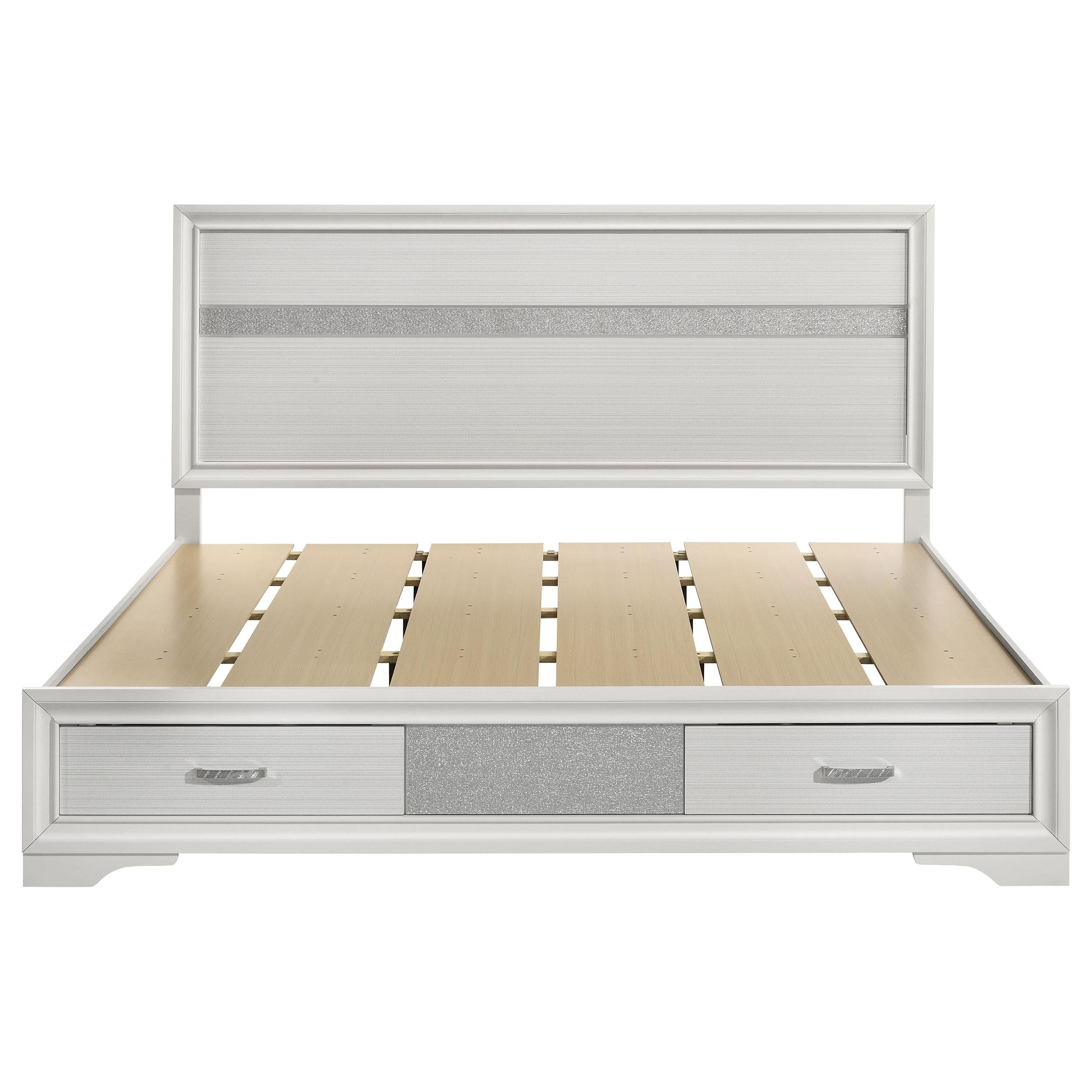  Size_King --  Miranda 205111KE 51-inch Wood Eastern King Storage Panel Bed - White IMAGE 3