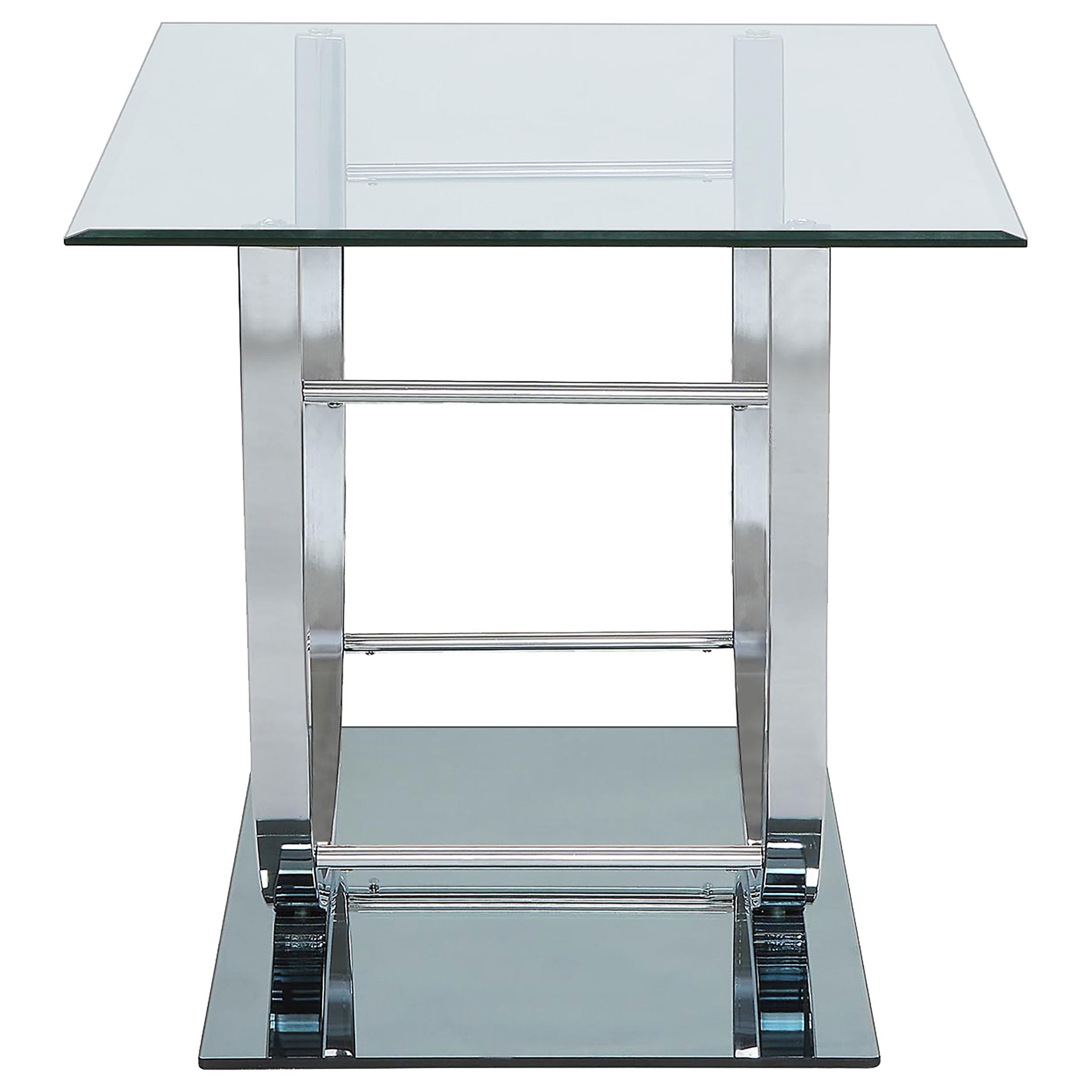  Coaster Furniture Danville 704987 Square U-Shaped Glass Top Side End Table - Chrome IMAGE 4