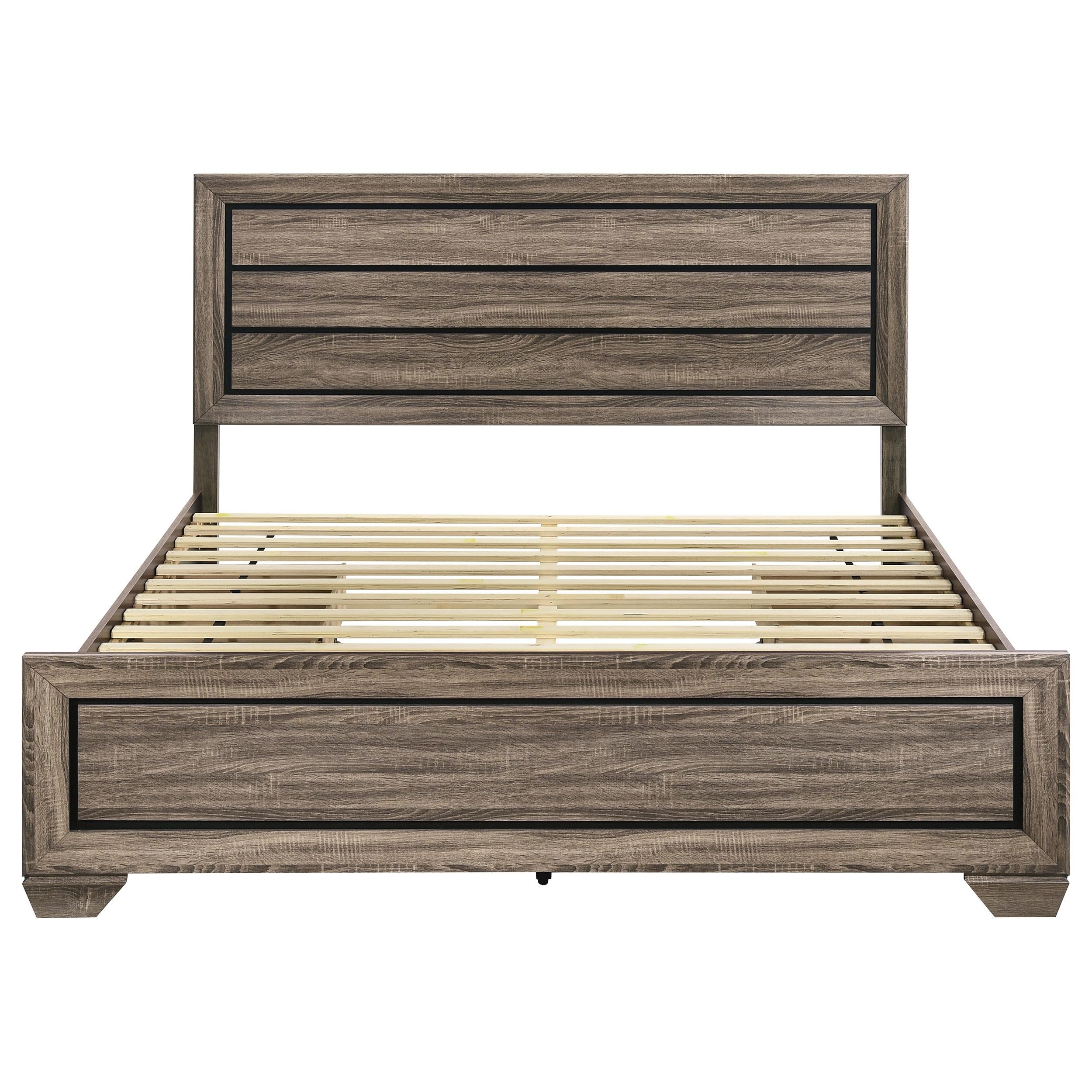  Size_King --  Kauffman 204190KE Wood Eastern King Storage Panel Bed - Washed Taupe IMAGE 5