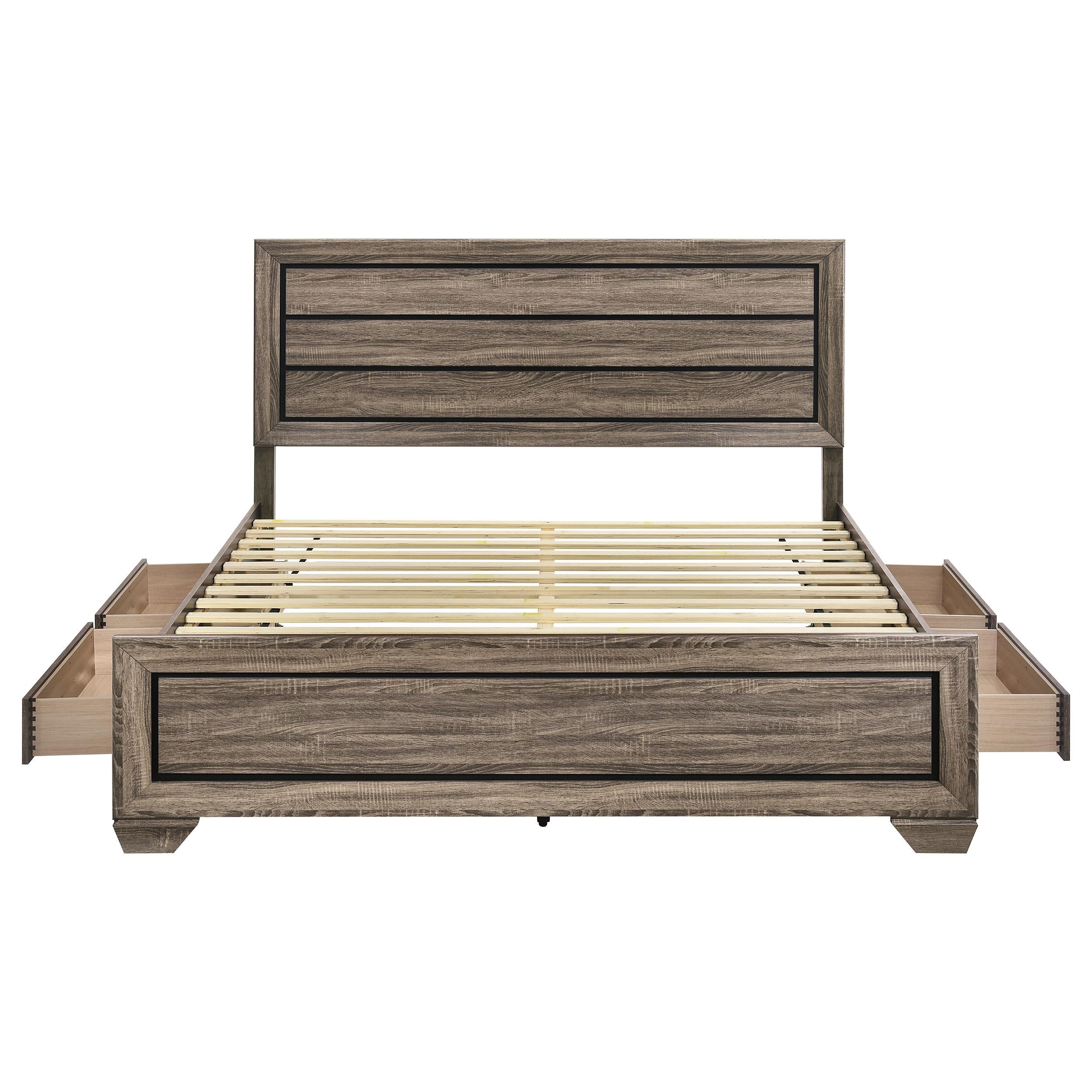  Size_King --  Kauffman 204190KE Wood Eastern King Storage Panel Bed - Washed Taupe IMAGE 6
