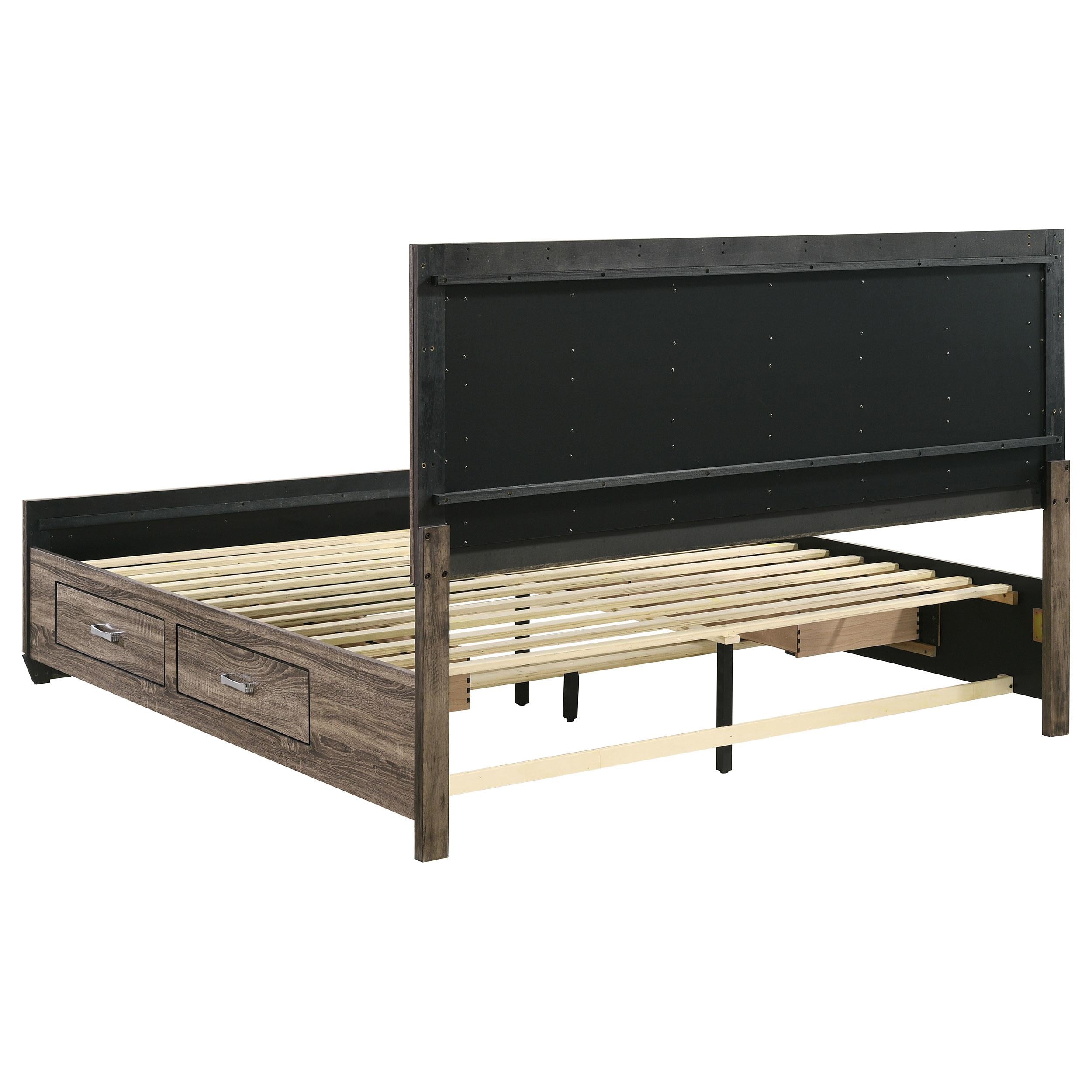  Size_King --  Kauffman 204190KE Wood Eastern King Storage Panel Bed - Washed Taupe IMAGE 7
