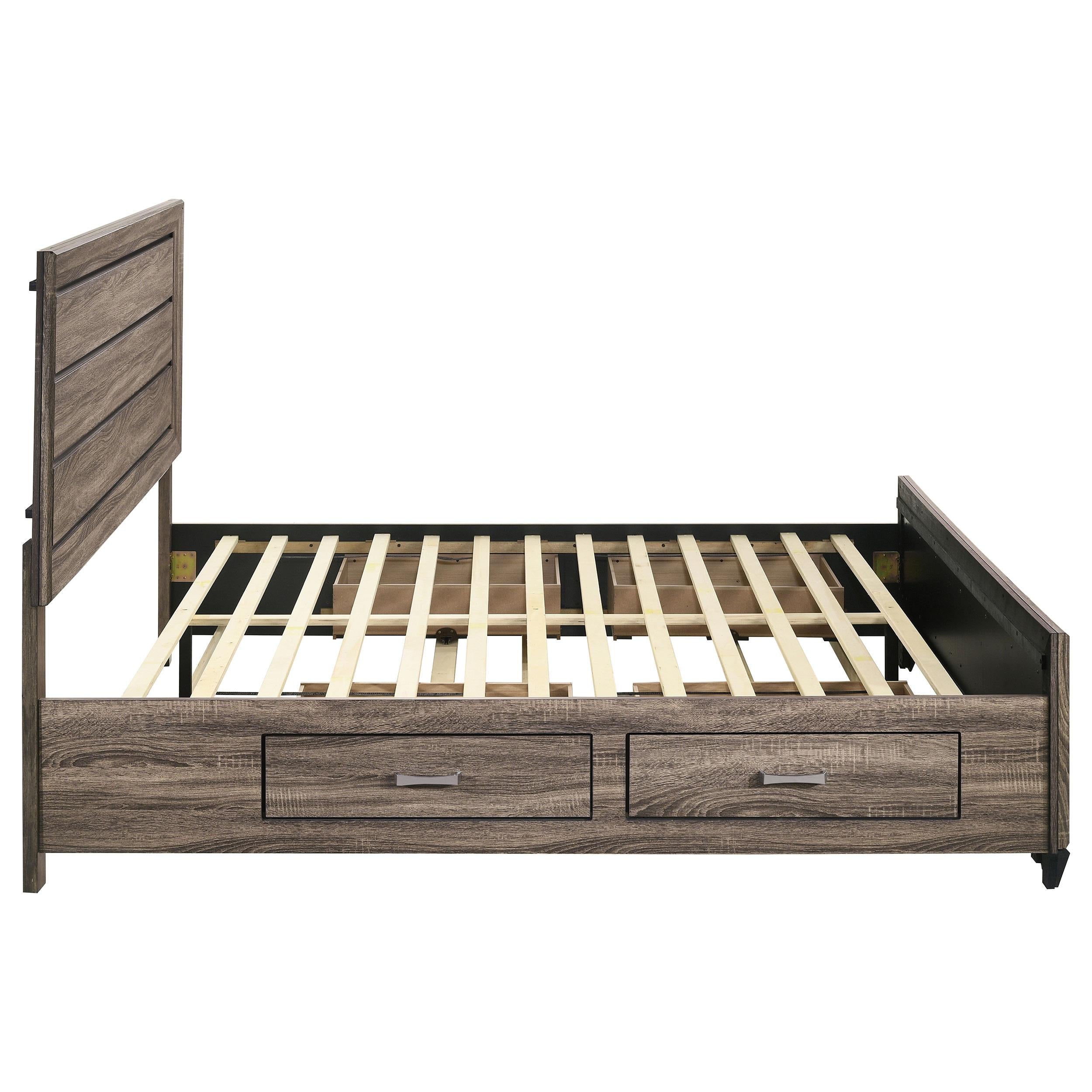  Size_King --  Kauffman 204190KE Wood Eastern King Storage Panel Bed - Washed Taupe IMAGE 8