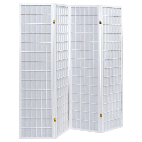 Coaster Furniture Roberto 902626 4-Panel Room Divider Folding Shoji Screen - White