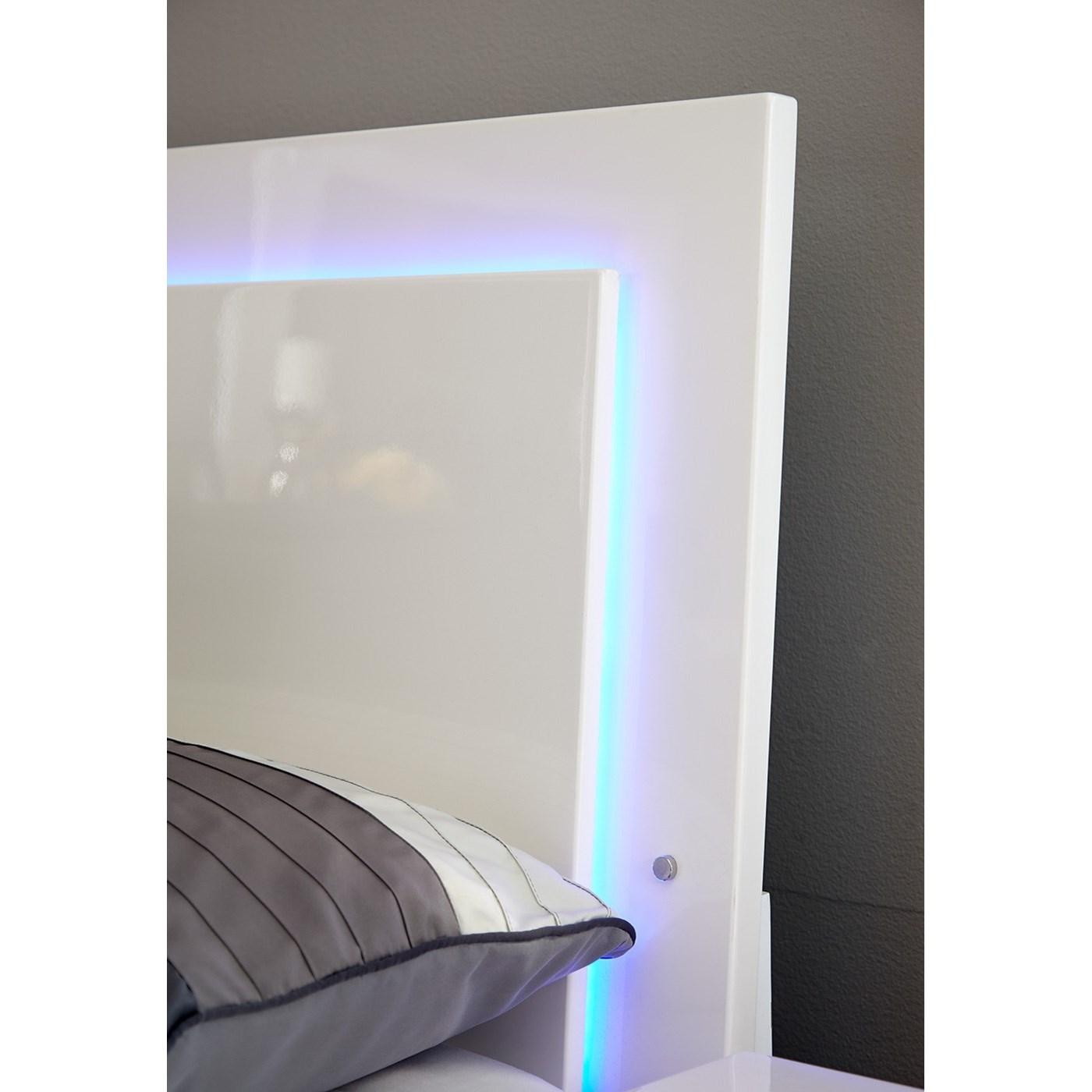  Size_California King --  Felicity 203500KW Wood California King LED Panel Bed - White High Gloss IMAGE 2