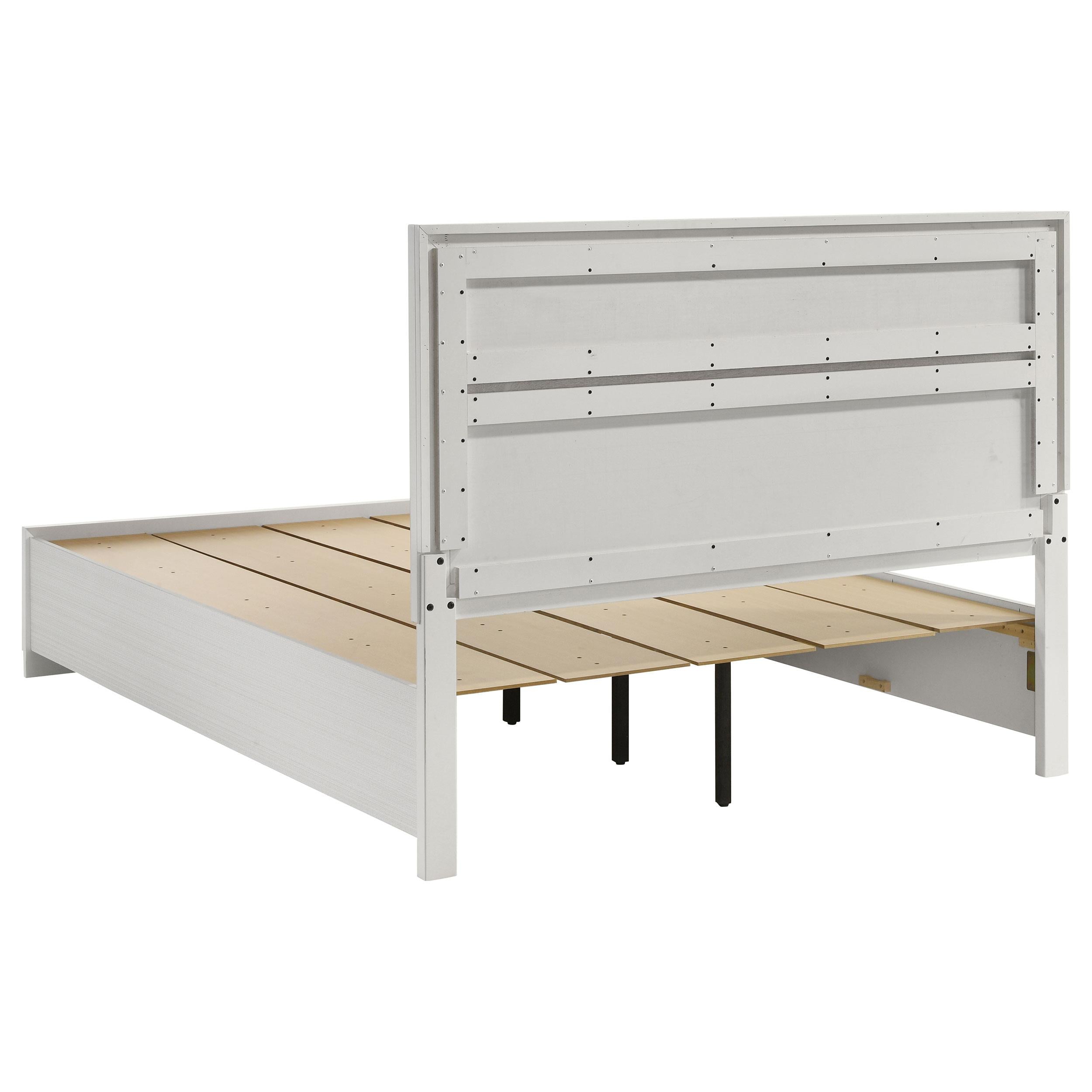  Size_Queen --  Miranda 205111Q 51-inch Wood Queen Storage Panel Bed - White IMAGE 4