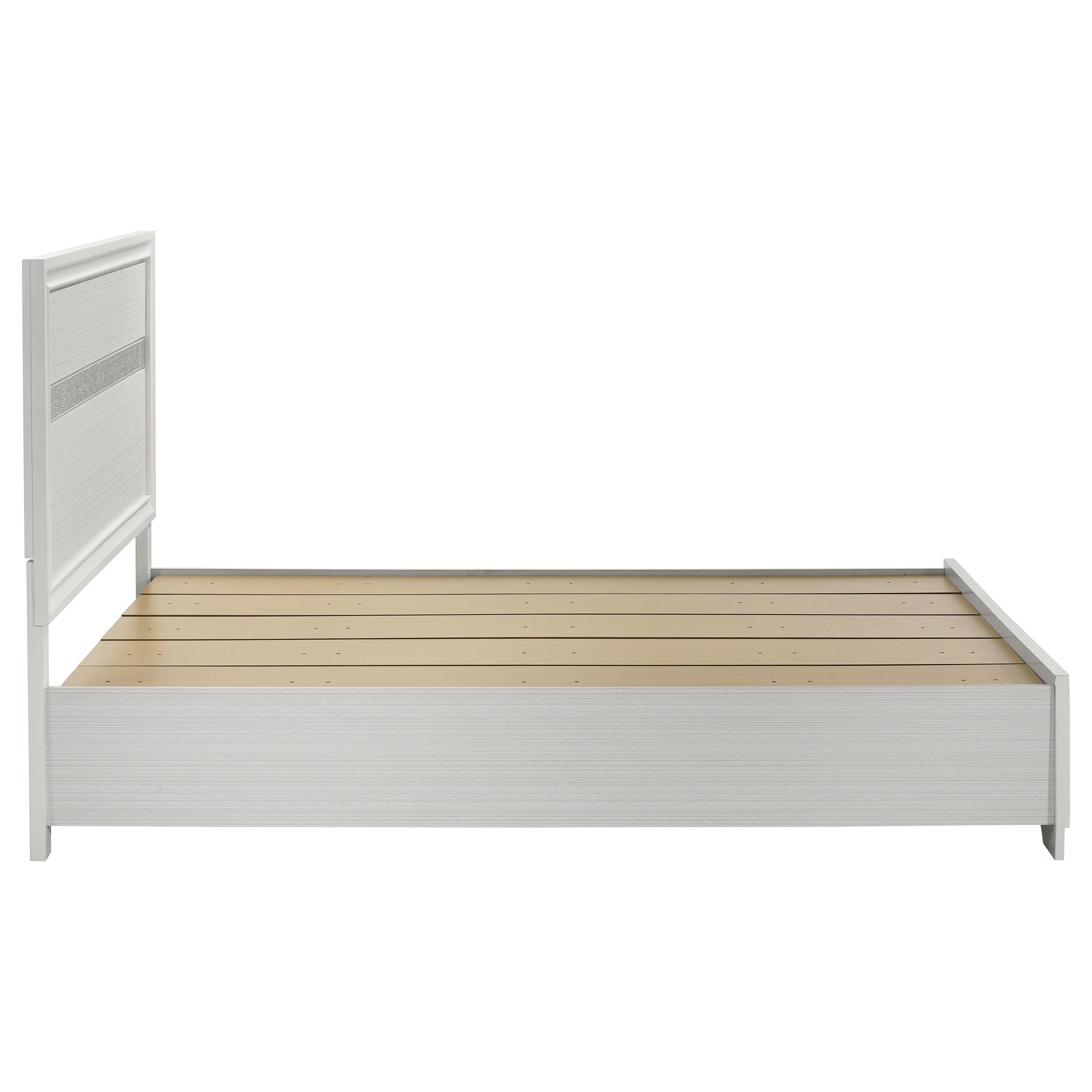  Size_Queen --  Miranda 205111Q 51-inch Wood Queen Storage Panel Bed - White IMAGE 5