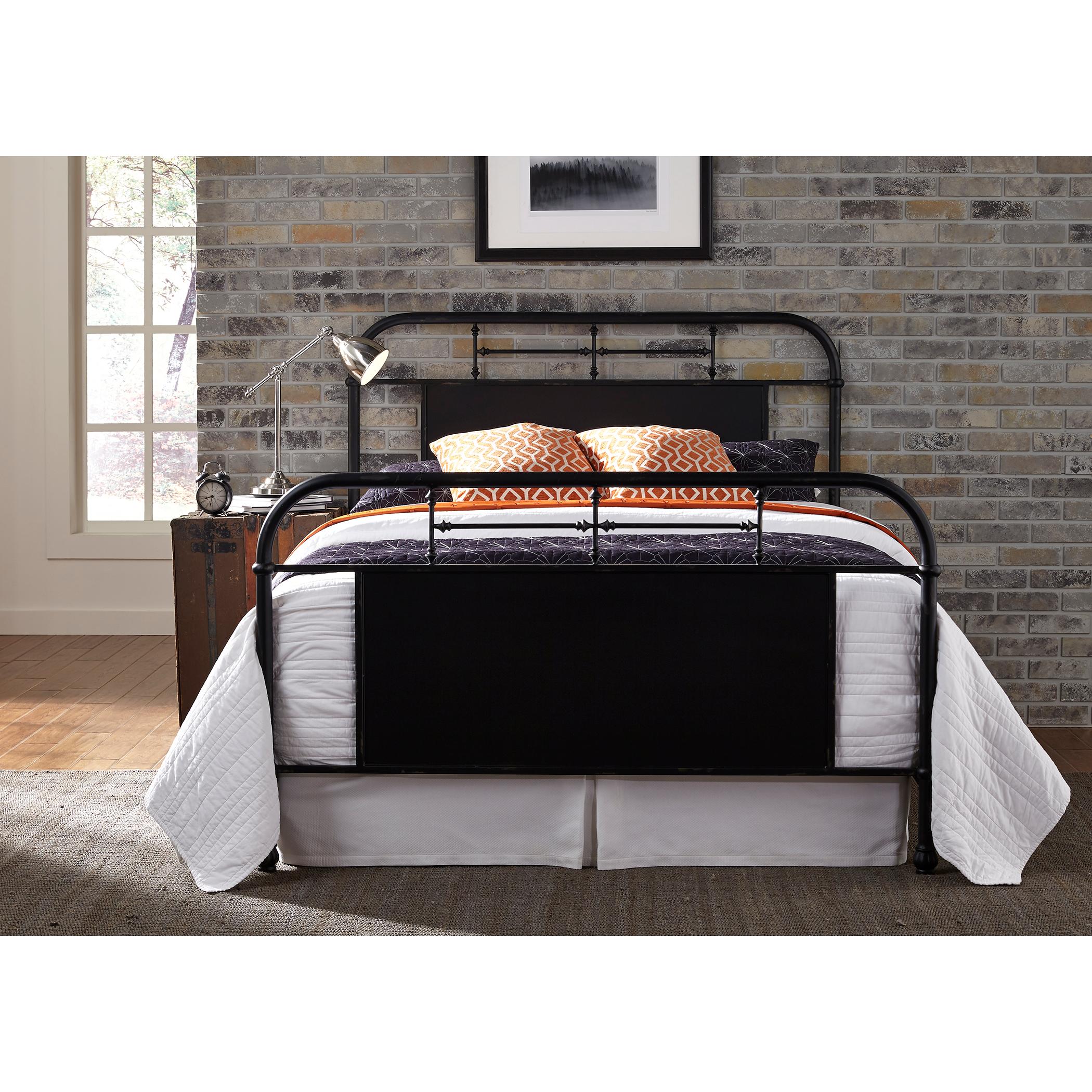  Size_Queen --  Vintage 179-BR13HFR-B Queen Metal Bed (Black) IMAGE 1