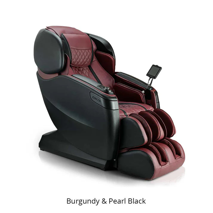 Cozzia Qi SE-Massage Chair-Cozzia-Burgundy & Black-New Braunfels Mattress Company