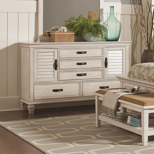 Coaster Furniture Franco 205333 5-Drawer Dresser - Distressed White