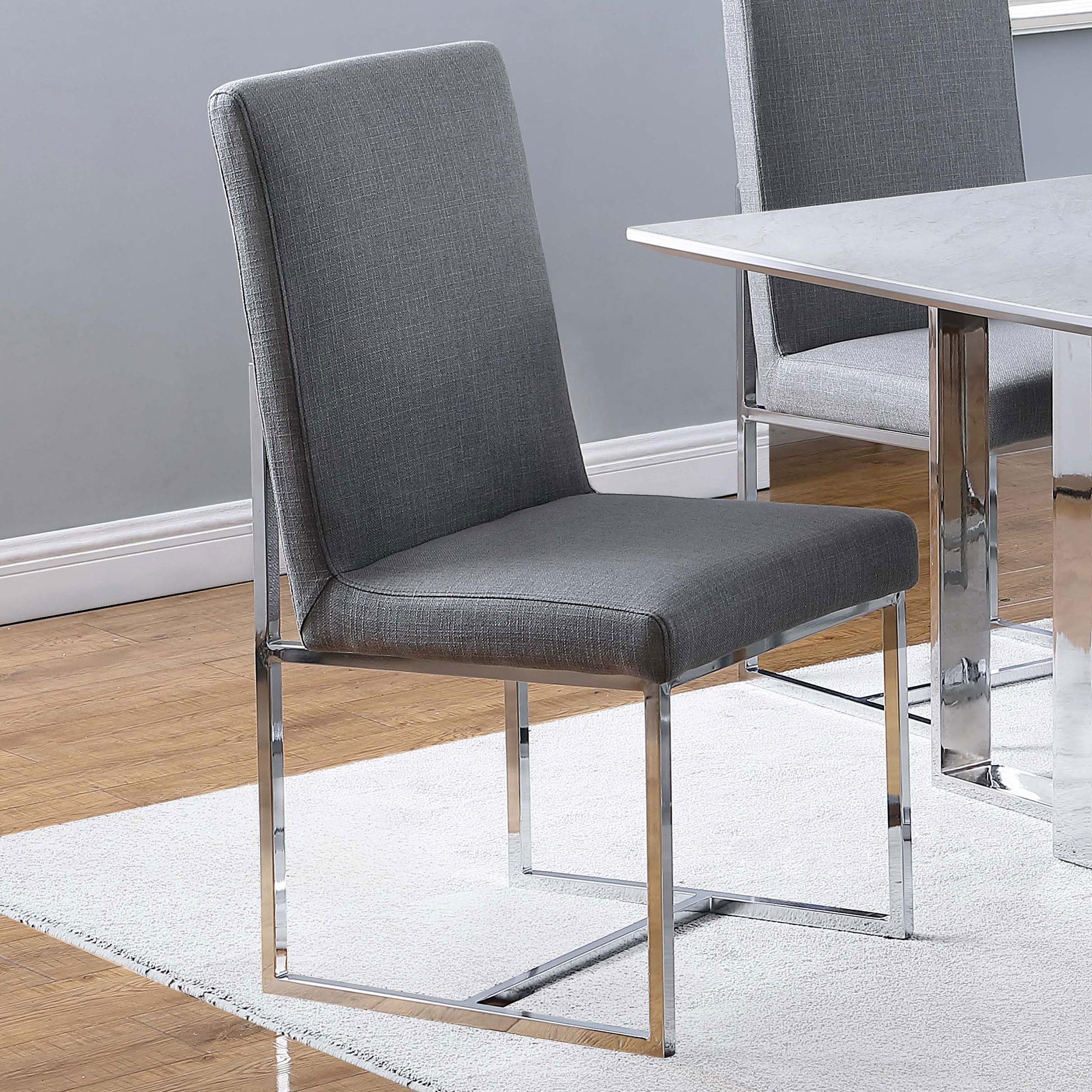  Coaster Furniture Mackinnon 107143 Upholstered Dining Side Chair - Grey (Set of 2) IMAGE 8