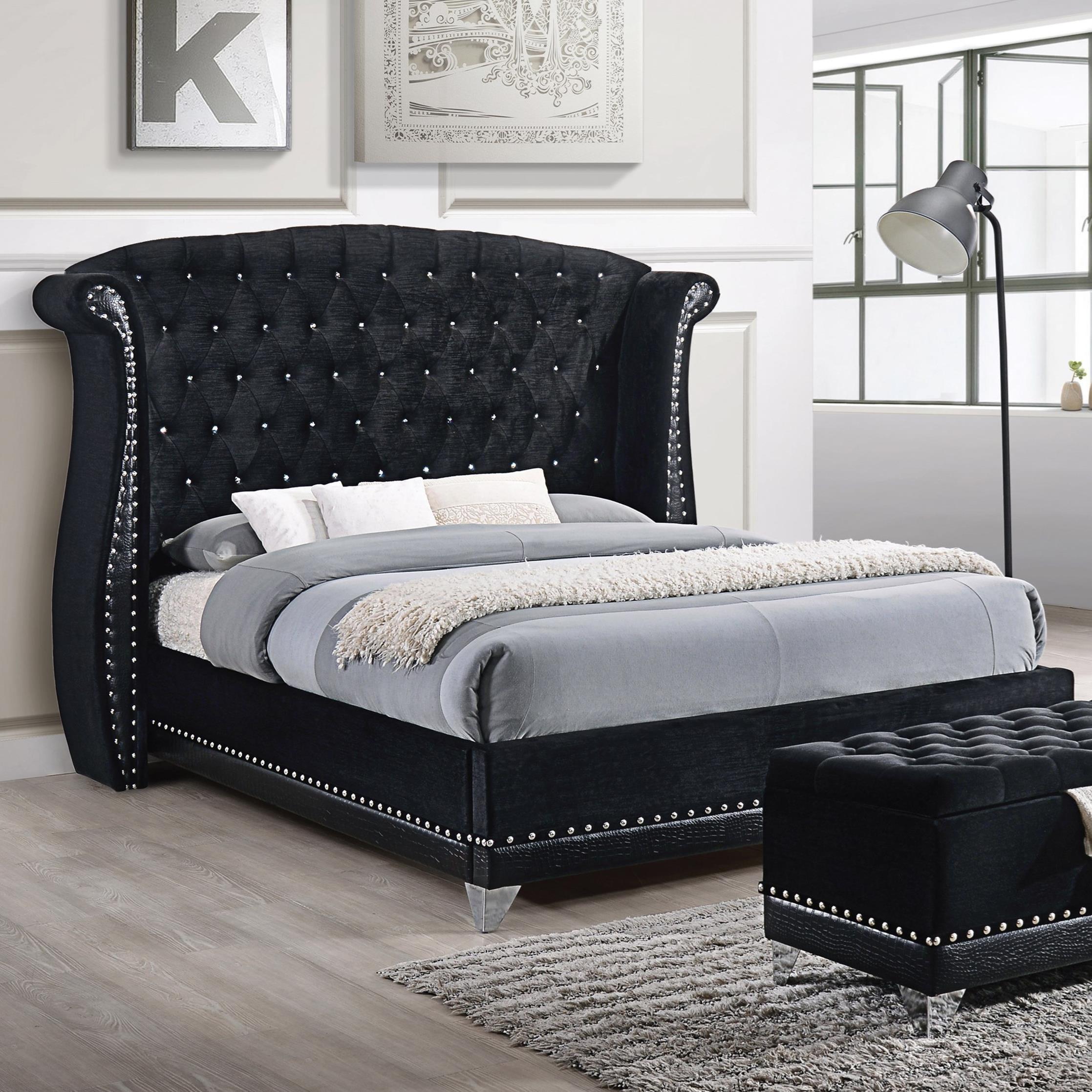  Size_Queen --  Coaster Furniture Barzini Upholstered Panel Bed IMAGE 1