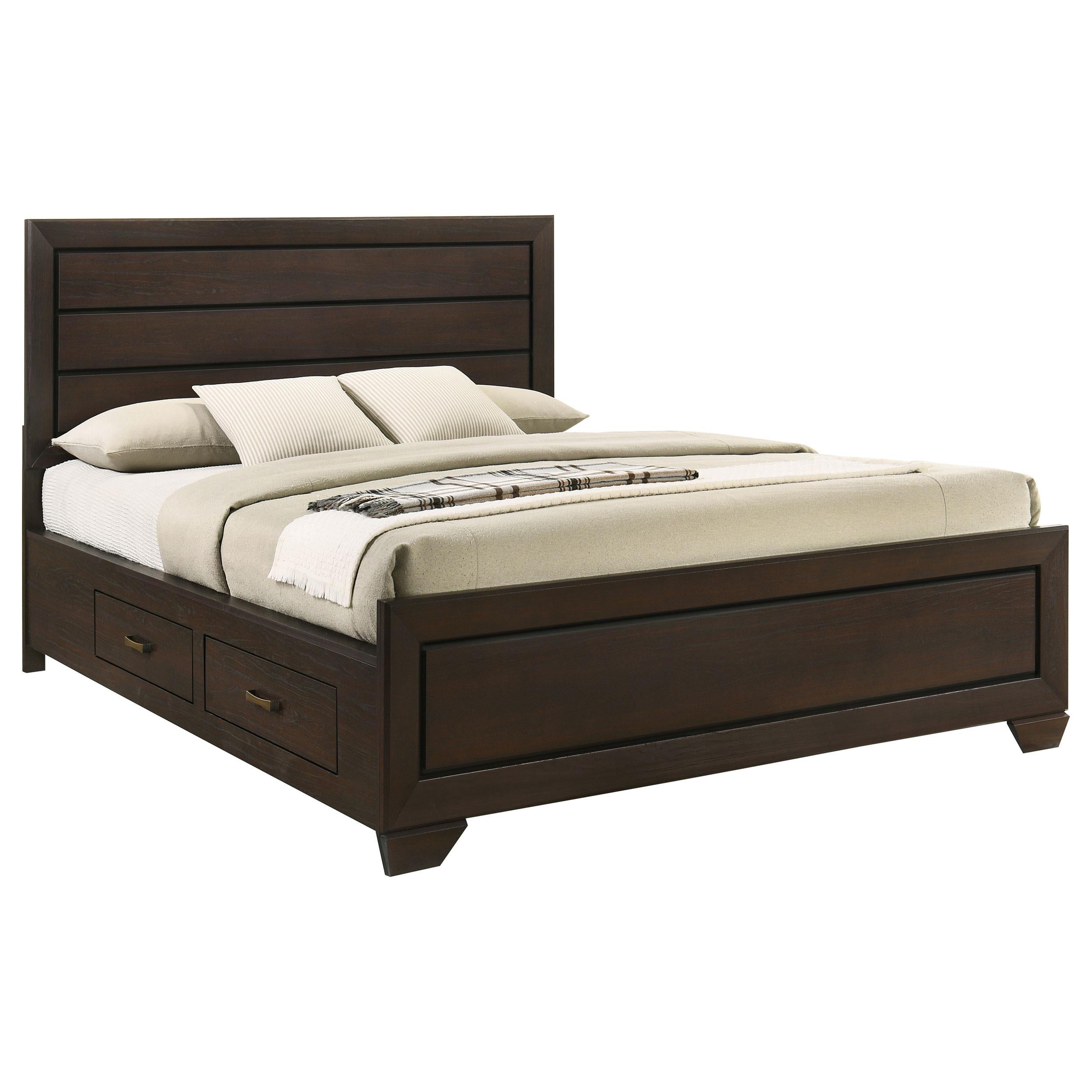  Size_California King --  Kauffman 204390KW Wood California King Storage Panel Bed - Dark Cocoa IMAGE 3