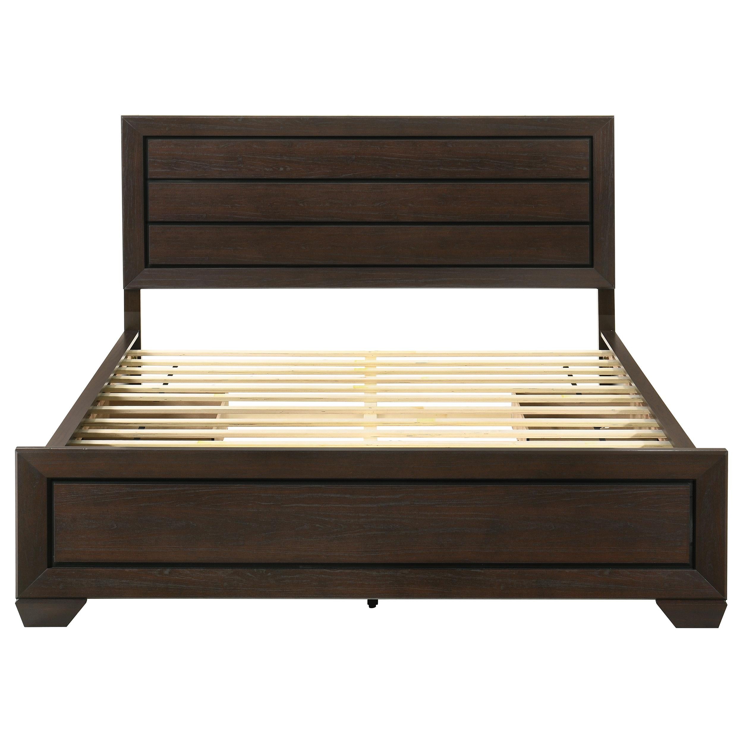  Size_California King --  Kauffman 204390KW Wood California King Storage Panel Bed - Dark Cocoa IMAGE 5