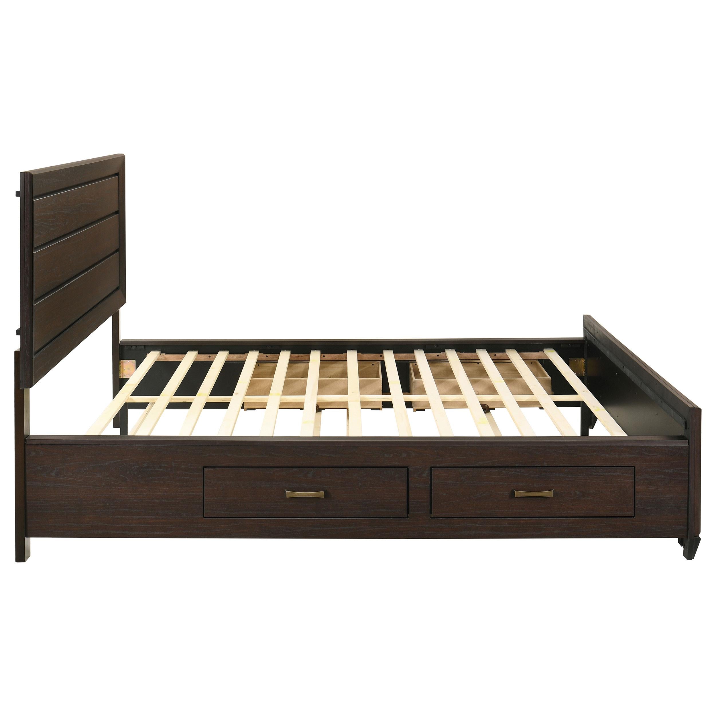  Size_California King --  Kauffman 204390KW Wood California King Storage Panel Bed - Dark Cocoa IMAGE 8