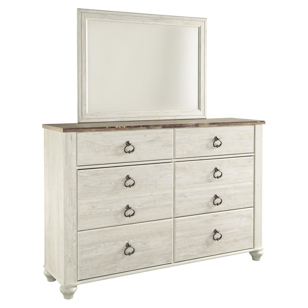 Signature Design by Ashley Willowton 6-Drawer Dresser with Mirror B267-31/B267-36