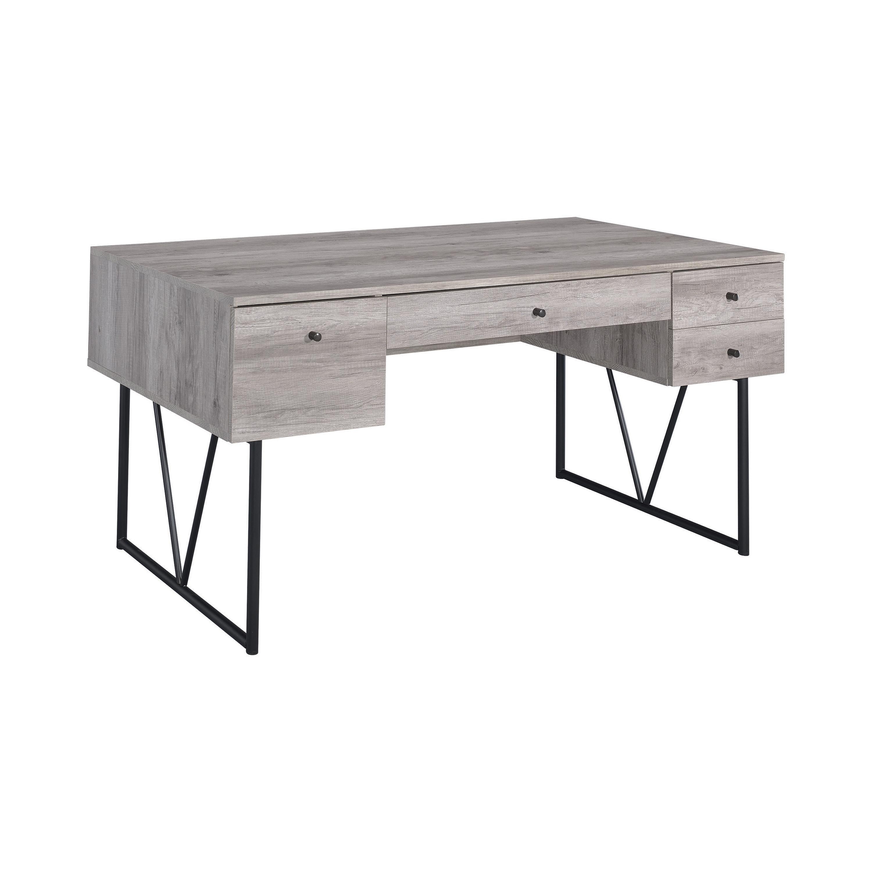  Coaster Furniture Analiese 801999 63-inch 4-Drawer Writing Desk - Grey Driftwood IMAGE 1
