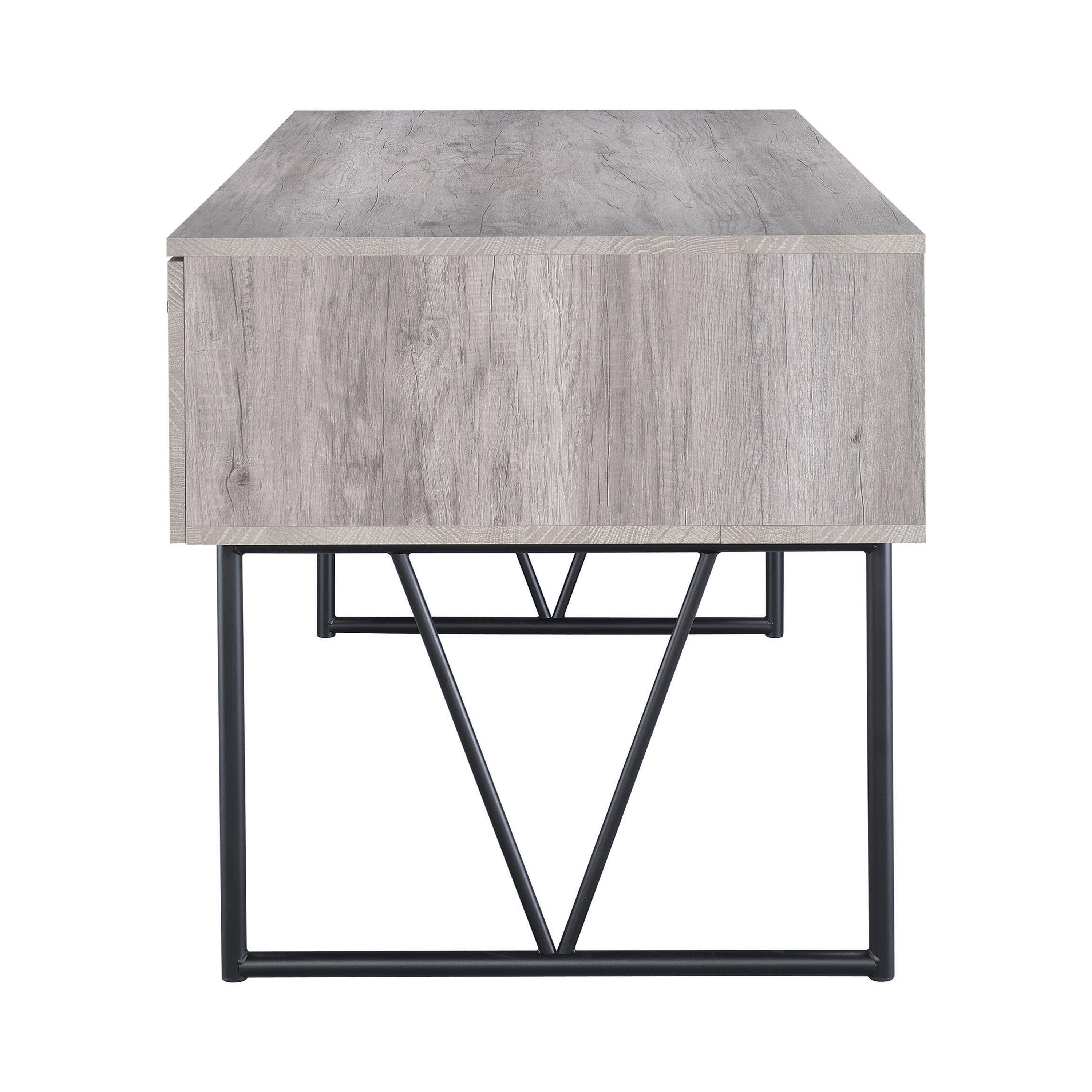  Coaster Furniture Analiese 801999 63-inch 4-Drawer Writing Desk - Grey Driftwood IMAGE 3