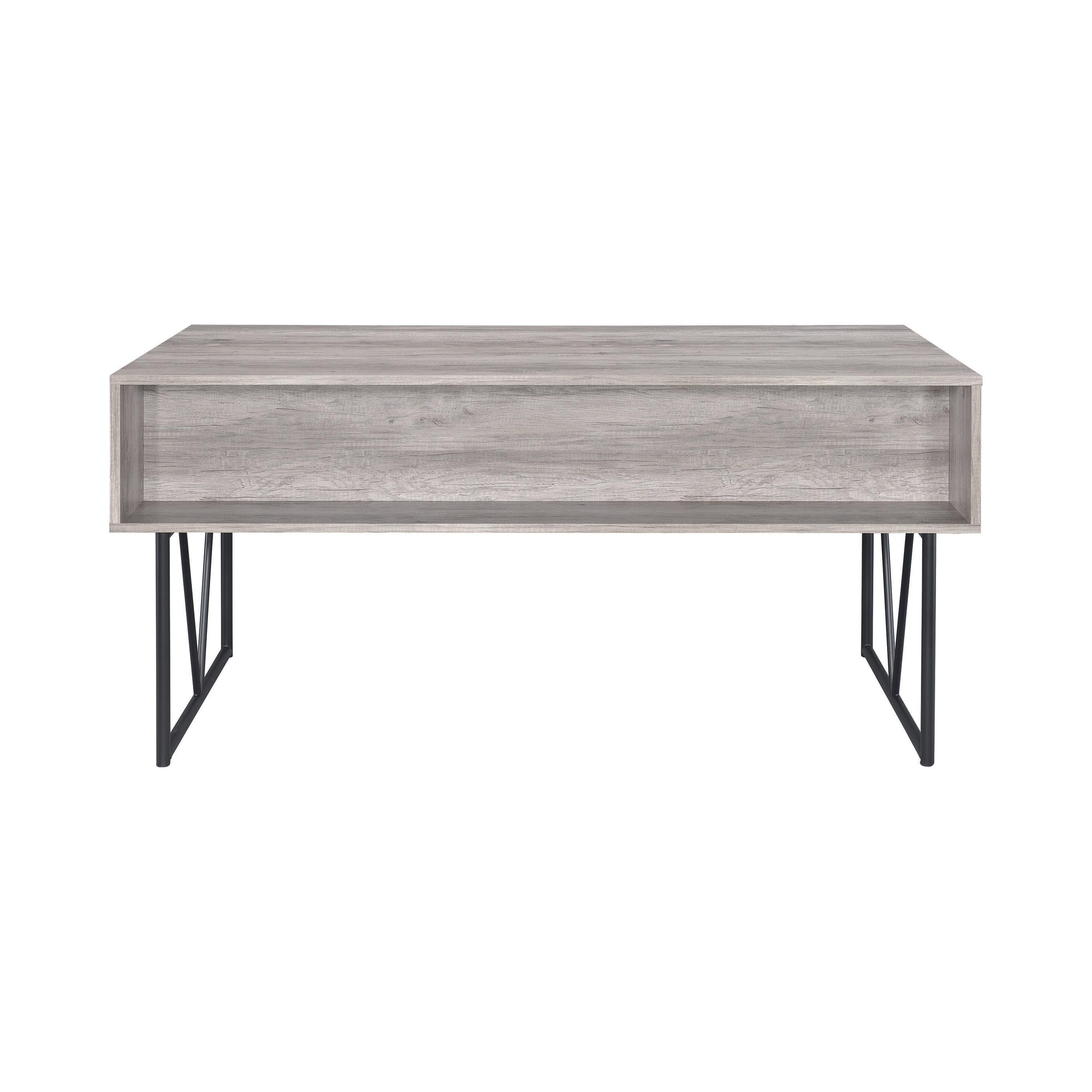  Coaster Furniture Analiese 801999 63-inch 4-Drawer Writing Desk - Grey Driftwood IMAGE 4