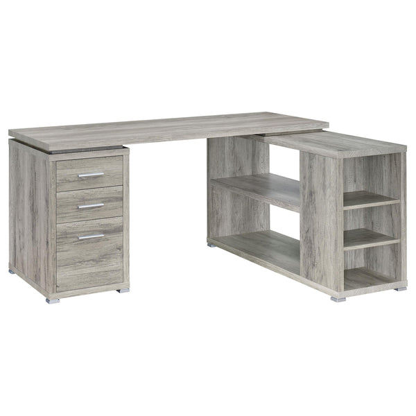 Coaster Furniture Yvette 801516 60-inch 3-Drawer L-Shape Computer Desk - Grey Driftwood