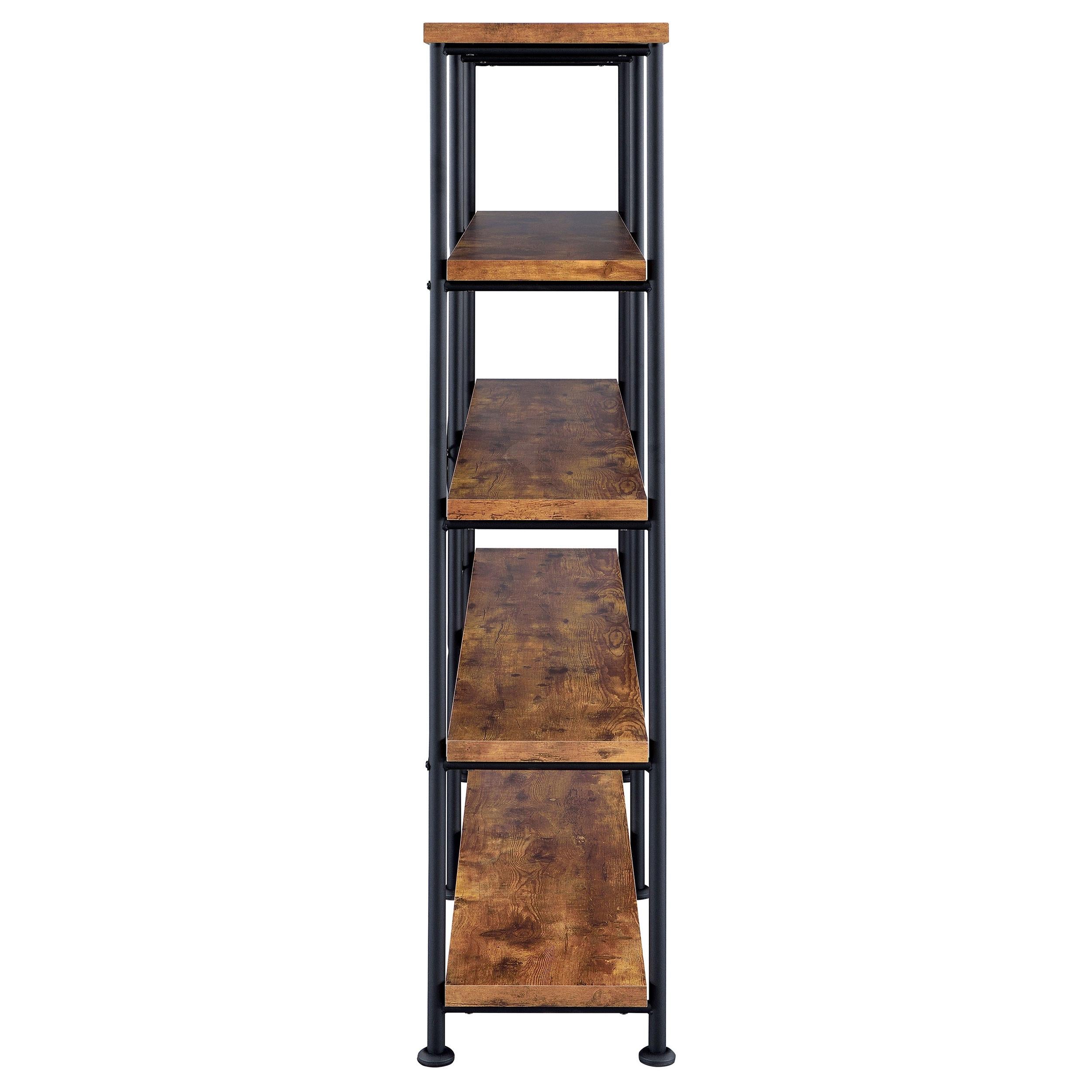  Coaster Furniture Analiese 801543 63-inch 4-shelf Double Bookshelf - Rustic Nutmeg IMAGE 6