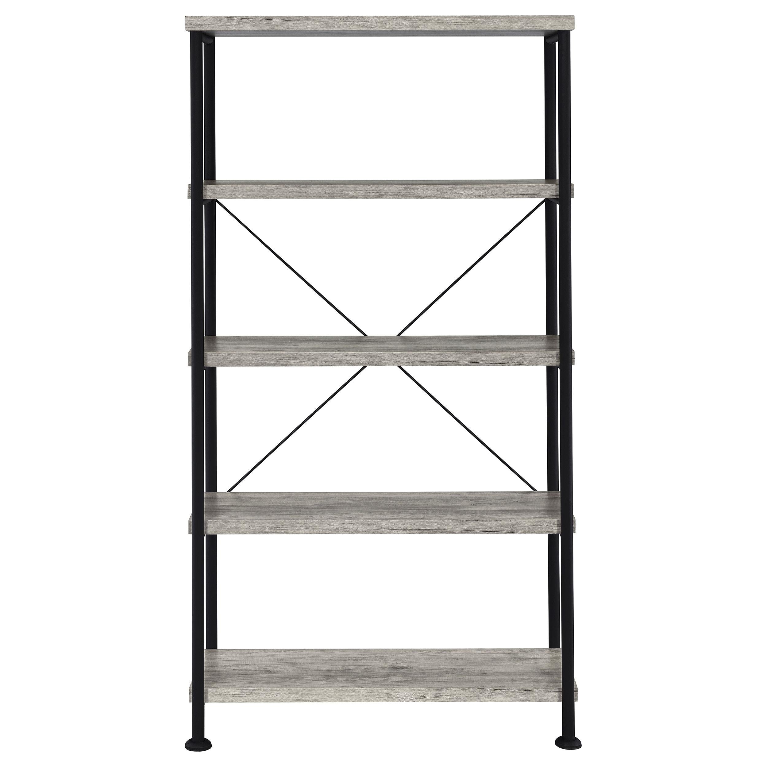  Coaster Furniture Analiese 801546 63-inch 4-shelf Bookshelf - Grey Driftwood IMAGE 2