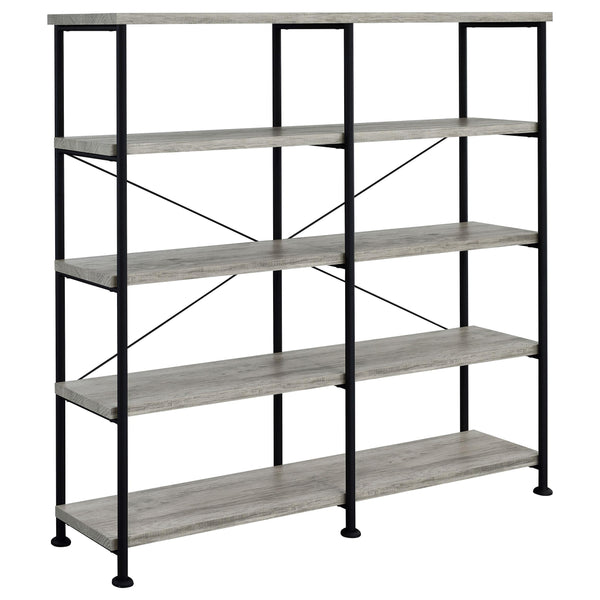 Coaster Furniture Analiese 801544 63-inch 4-shelf Double Bookshelf - Grey Driftwood