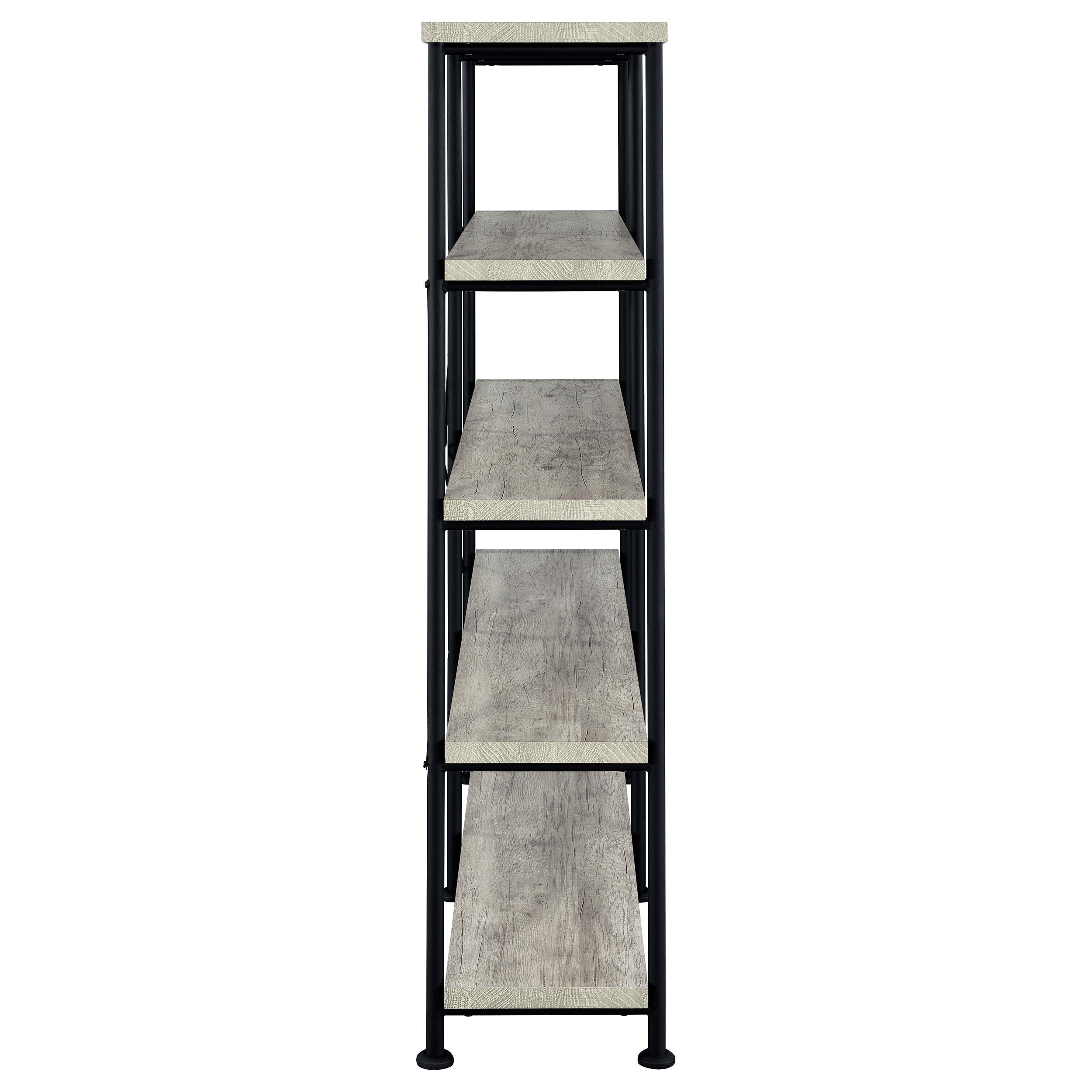 Coaster Furniture Analiese 801544 63-inch 4-shelf Double Bookshelf - Grey Driftwood IMAGE 6