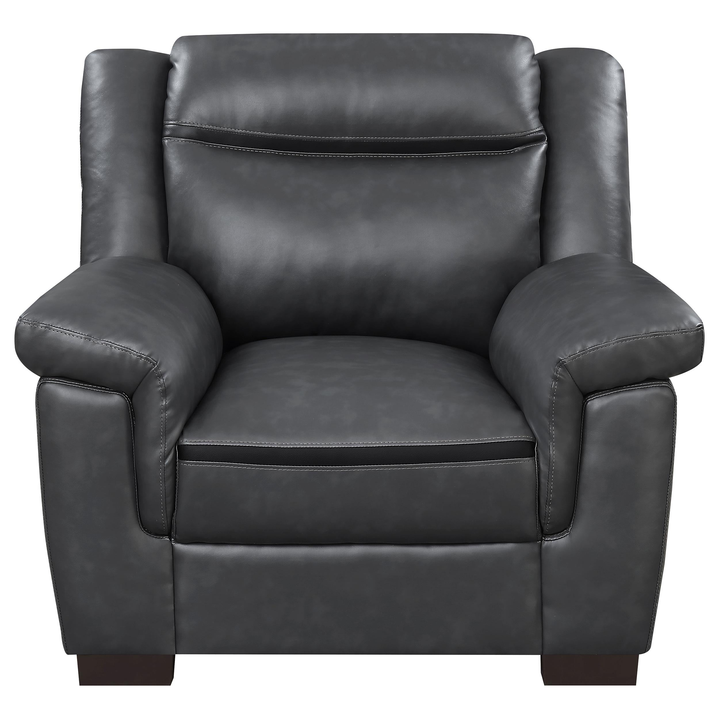  Coaster Furniture Arabella 506593 Upholstered Padded Arm Accent Chair - Grey IMAGE 2