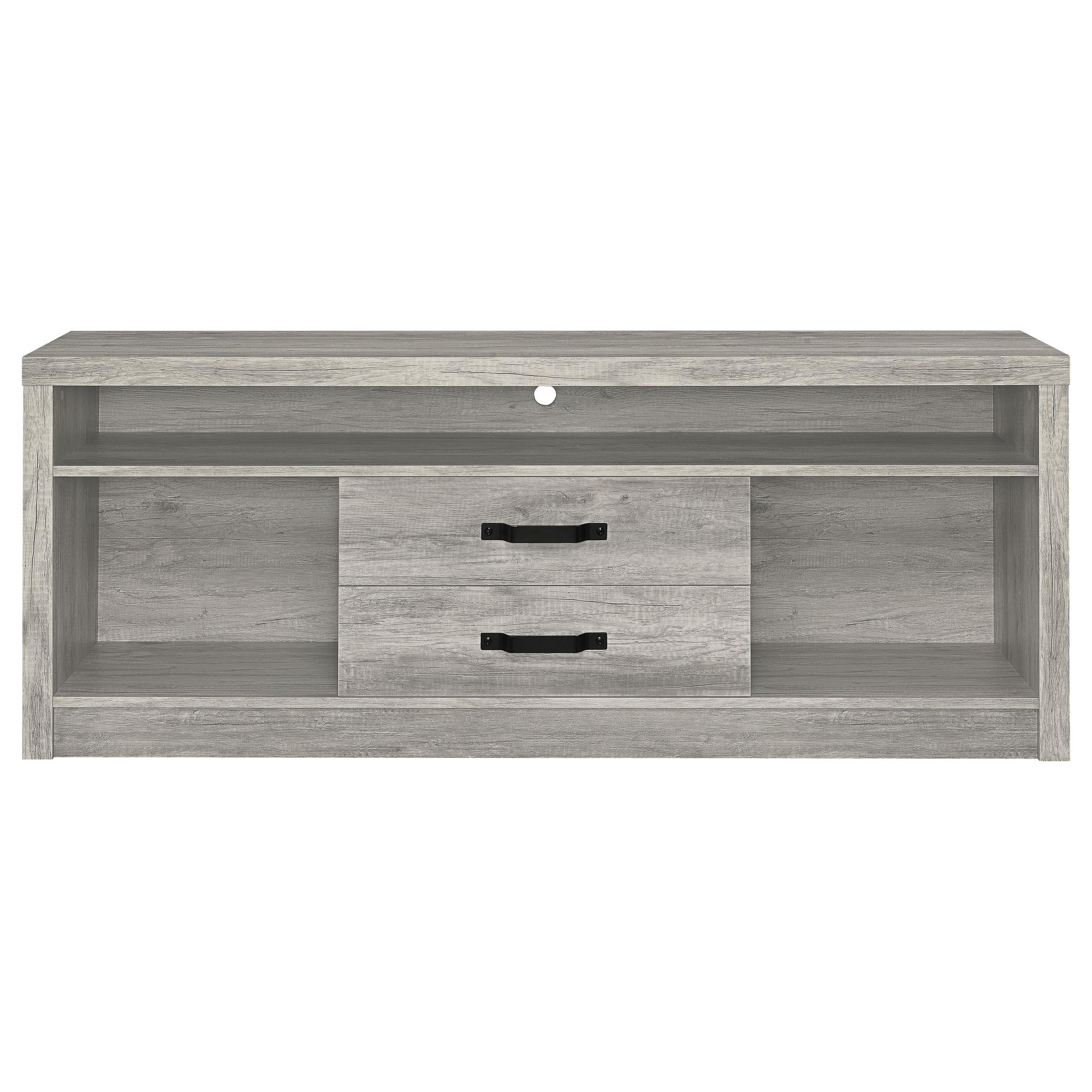  Coaster Furniture Burke 701024 2-Drawer Engineered Wood 59" TV Stand - Grey Driftwood IMAGE 3