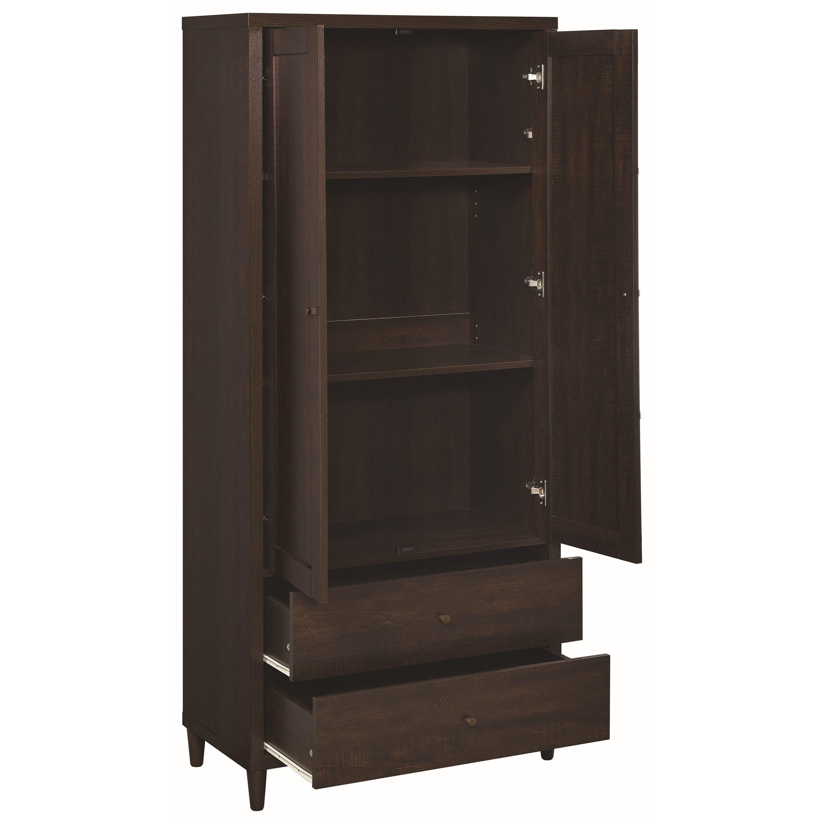  Coaster Furniture Wadeline 950724 2-door Tall Accent Storage Cabinet - Rustic Tobacco IMAGE 2