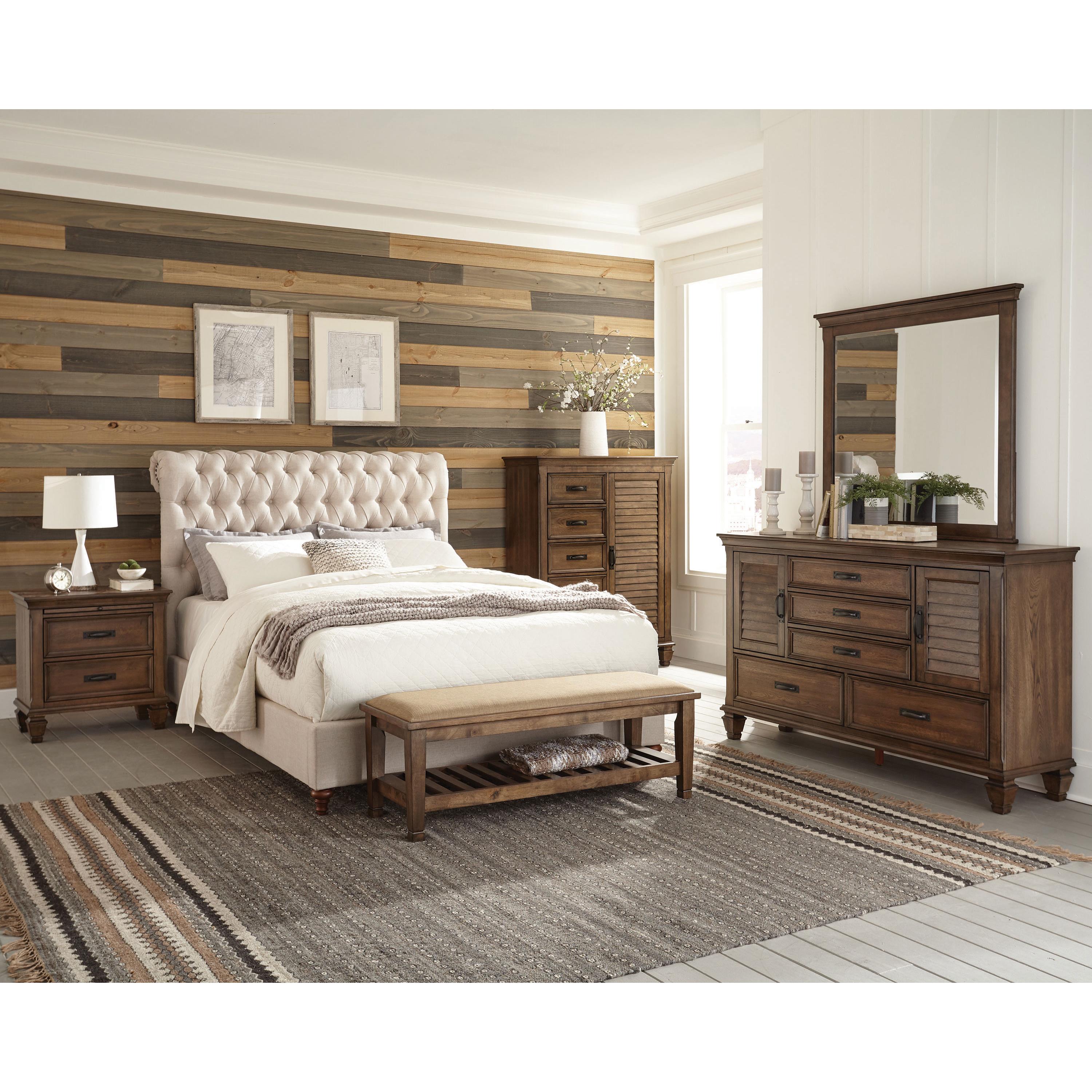  Size_Full --  Coaster Furniture Devon Upholstered Panel Bed IMAGE 4