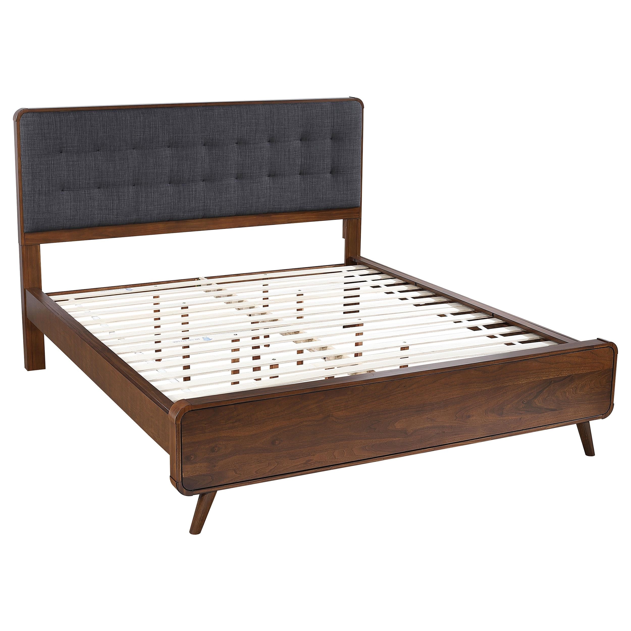  Size_California King --  Robyn 205131KW Wood California King Platform Bed - Dark Walnut IMAGE 1
