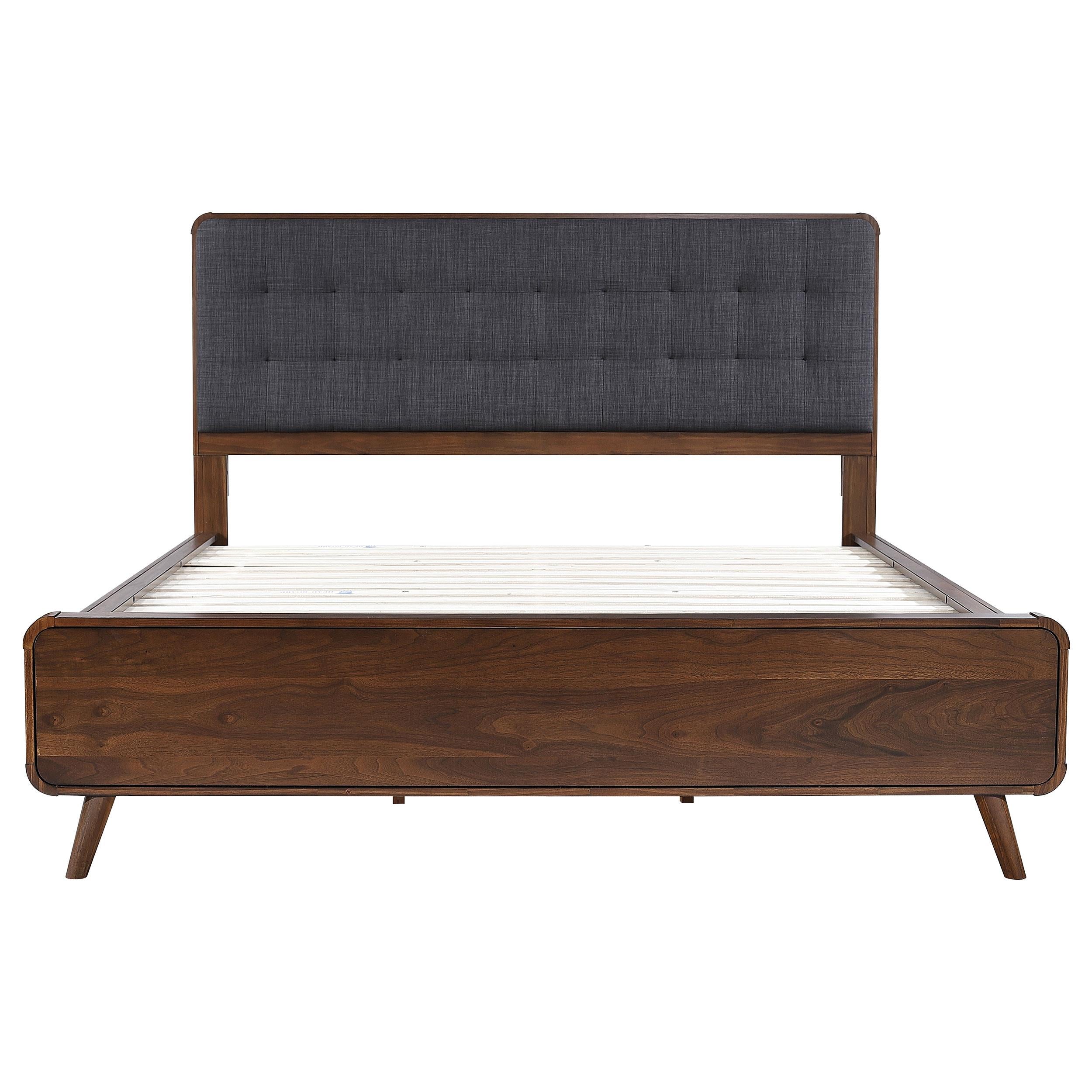  Size_California King --  Robyn 205131KW Wood California King Platform Bed - Dark Walnut IMAGE 3