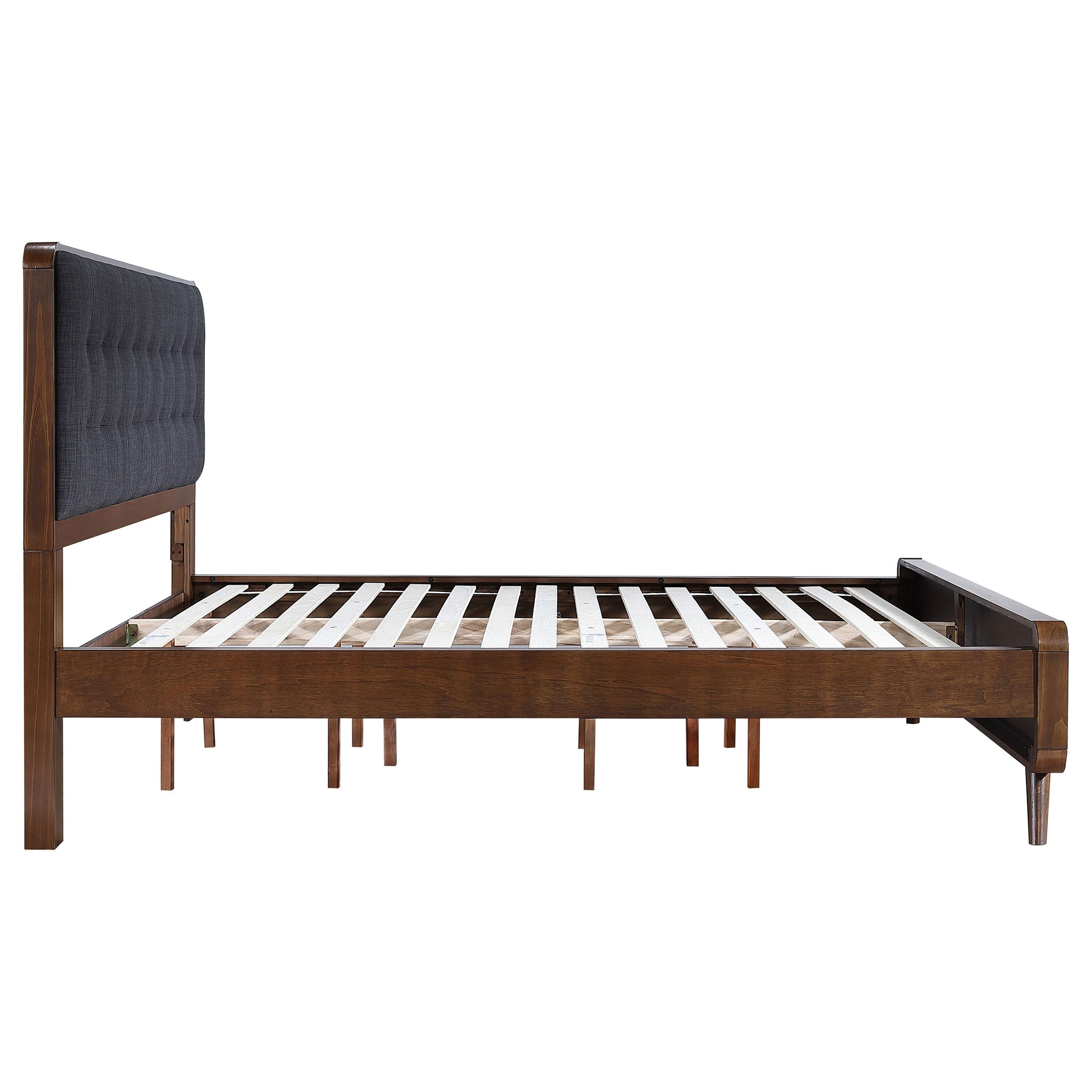  Size_California King --  Robyn 205131KW Wood California King Platform Bed - Dark Walnut IMAGE 5