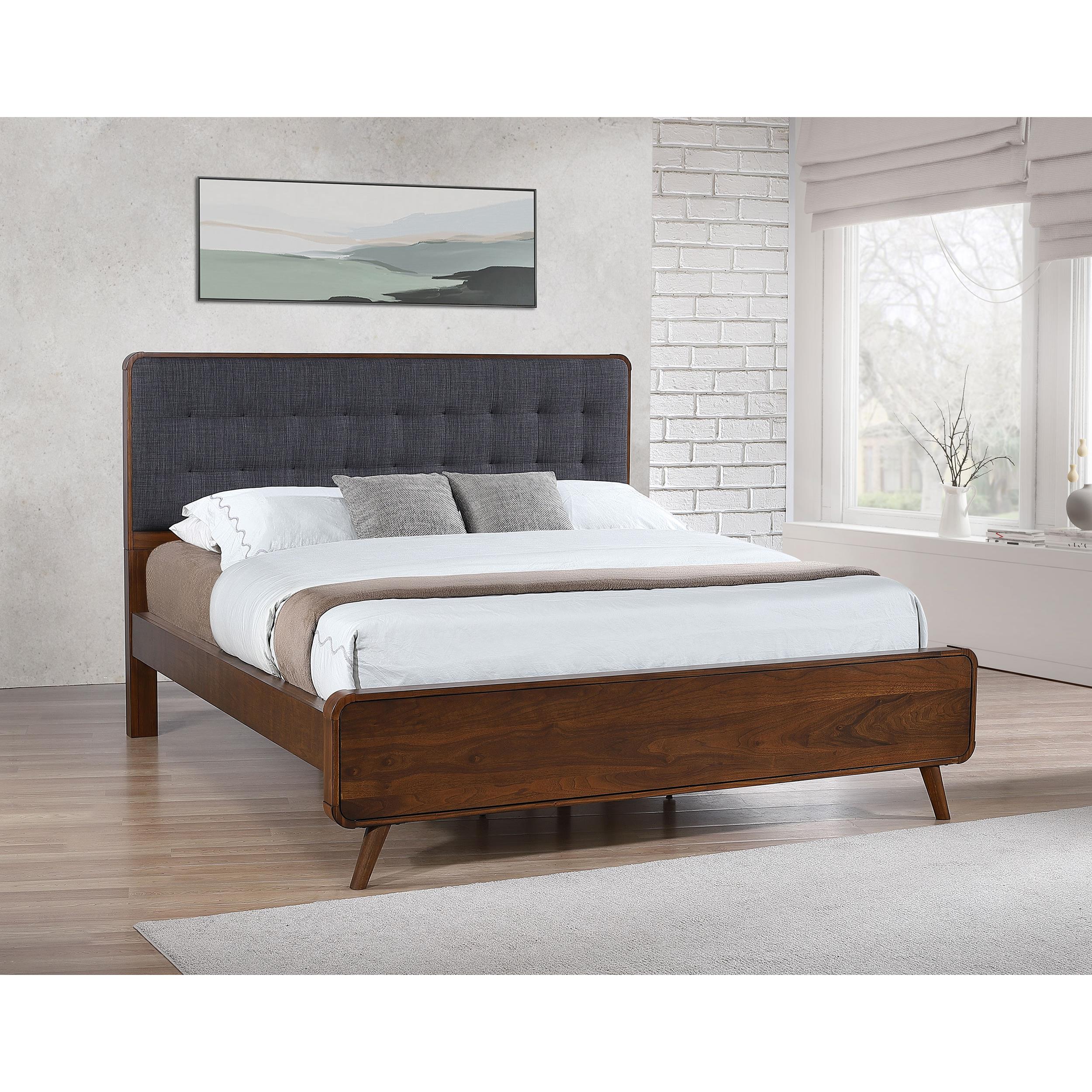  Size_California King --  Robyn 205131KW Wood California King Platform Bed - Dark Walnut IMAGE 6