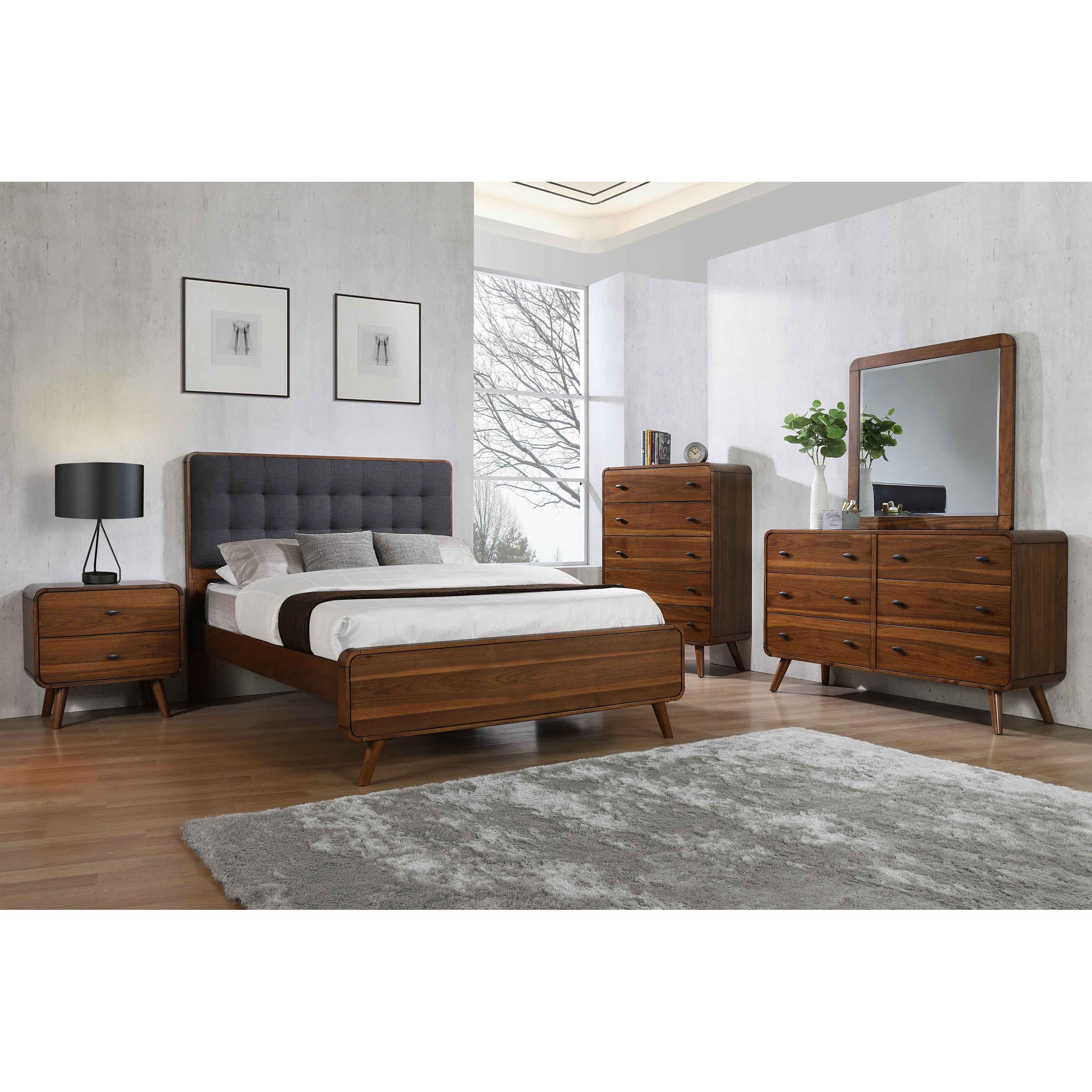  Size_California King --  Robyn 205131KW Wood California King Platform Bed - Dark Walnut IMAGE 7
