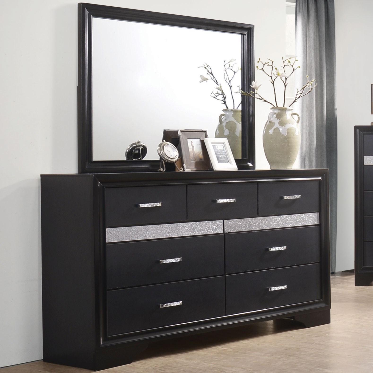  Coaster Furniture Miranda 206364 Dresser Mirror - Black IMAGE 2
