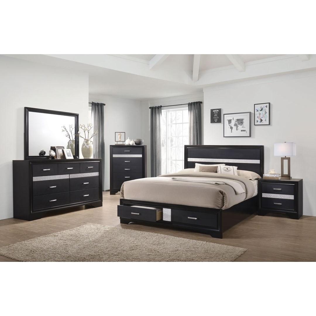 Coaster Furniture Miranda 206364 Dresser Mirror - Black IMAGE 3