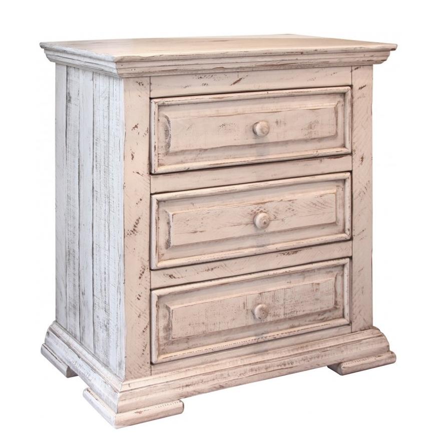  International Furniture Direct Terra White 3-Drawer Nightstand IFD1022NTST IMAGE 1