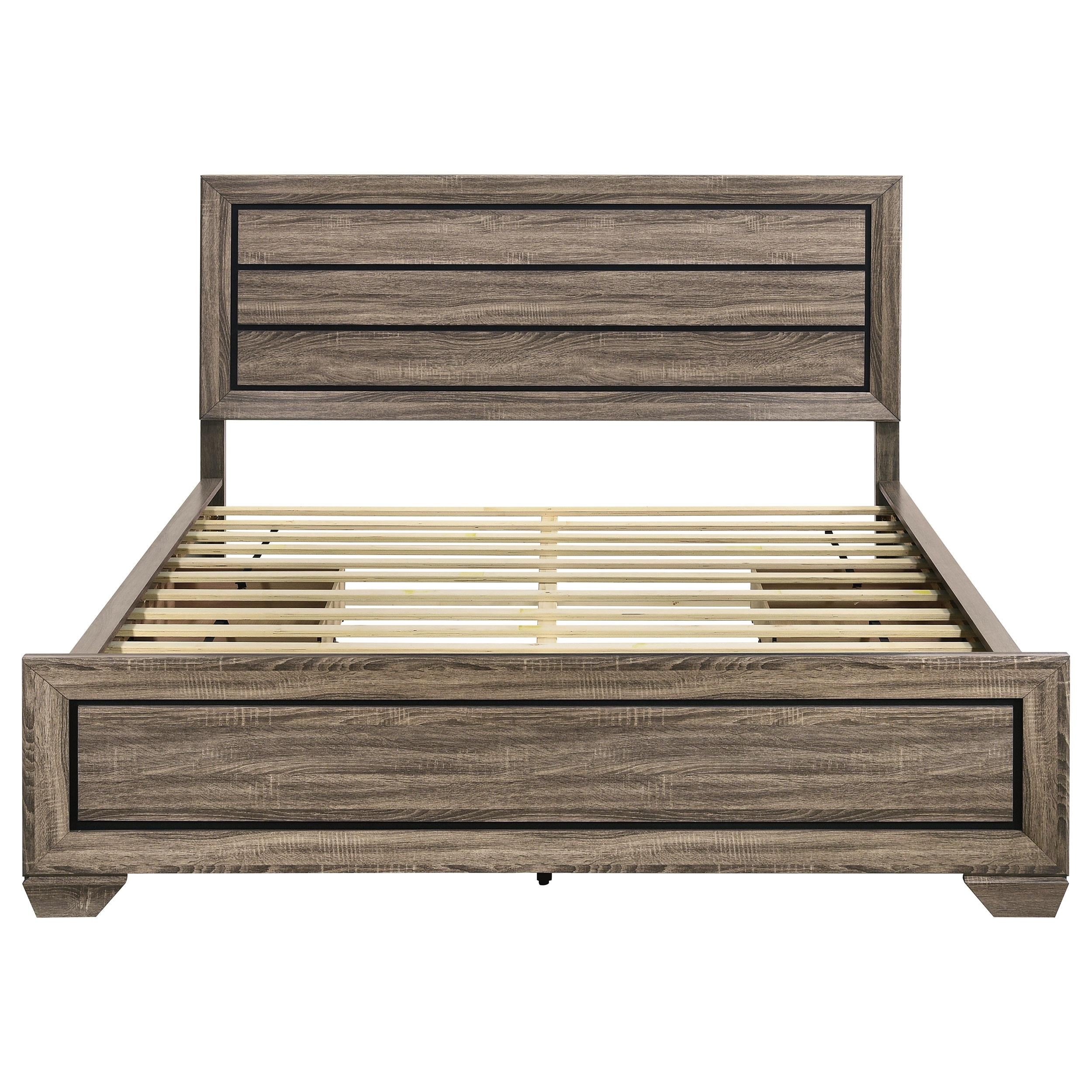  Size_California King --  Kauffman 204190KW Wood California King Storage Panel Bed - Washed Taupe IMAGE 5