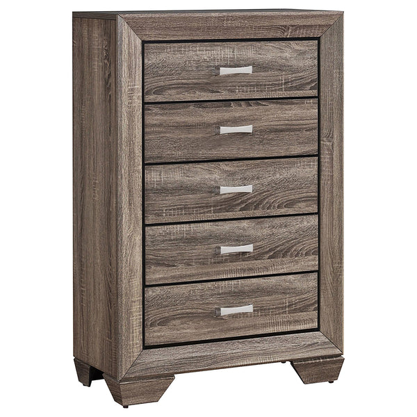Coaster Furniture Kauffman 204195 5-Drawer Bedroom Chest - Washed Taupe