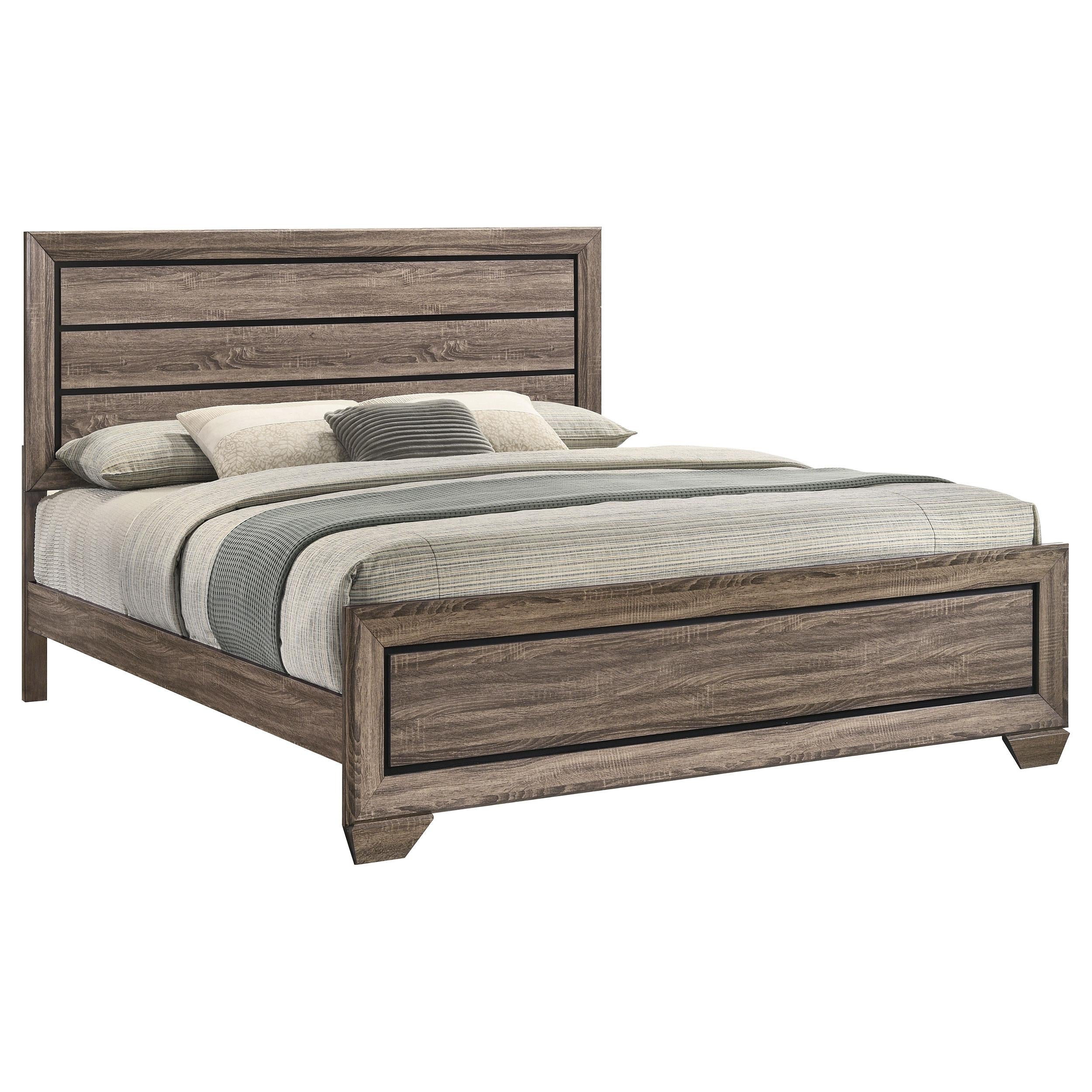  Size_King --  Kauffman 204191KE Wood Eastern King Panel Bed - Washed Taupe IMAGE 2