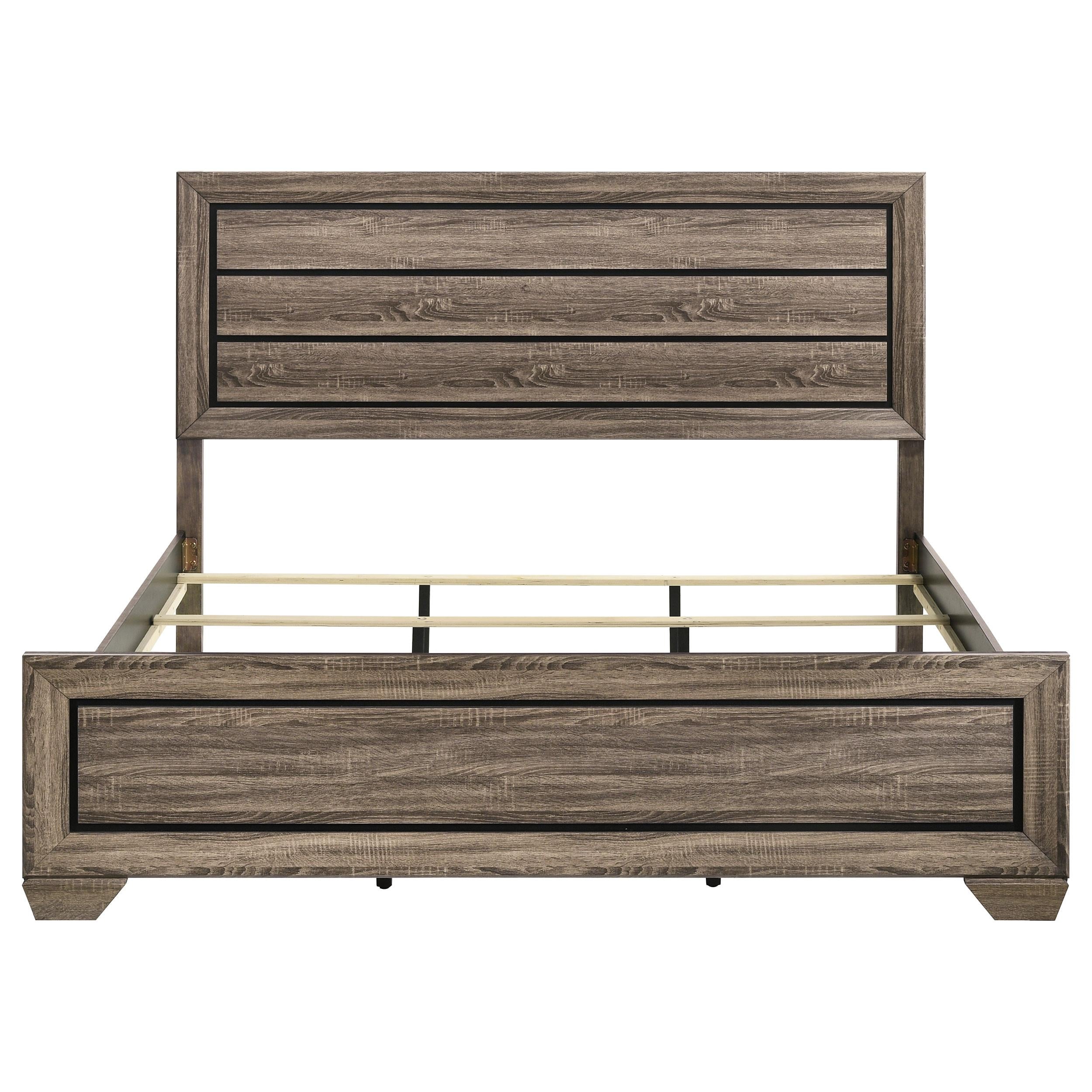  Size_King --  Kauffman 204191KE Wood Eastern King Panel Bed - Washed Taupe IMAGE 3