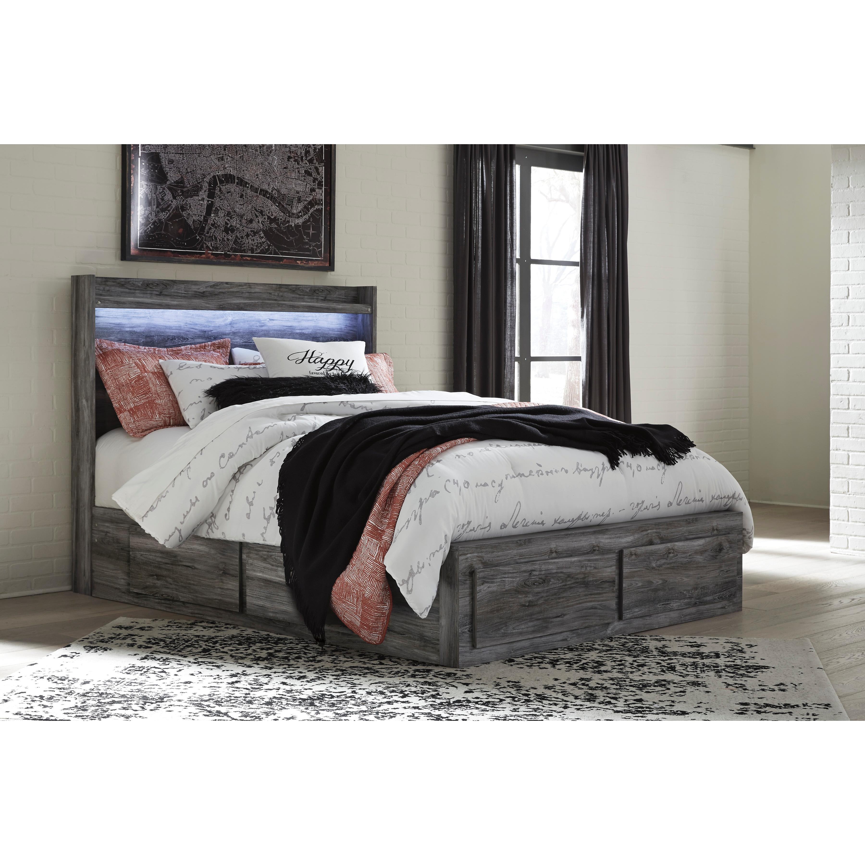  Size_Queen --  Signature Design by Ashley Baystorm Panel Bed with Storage IMAGE 1