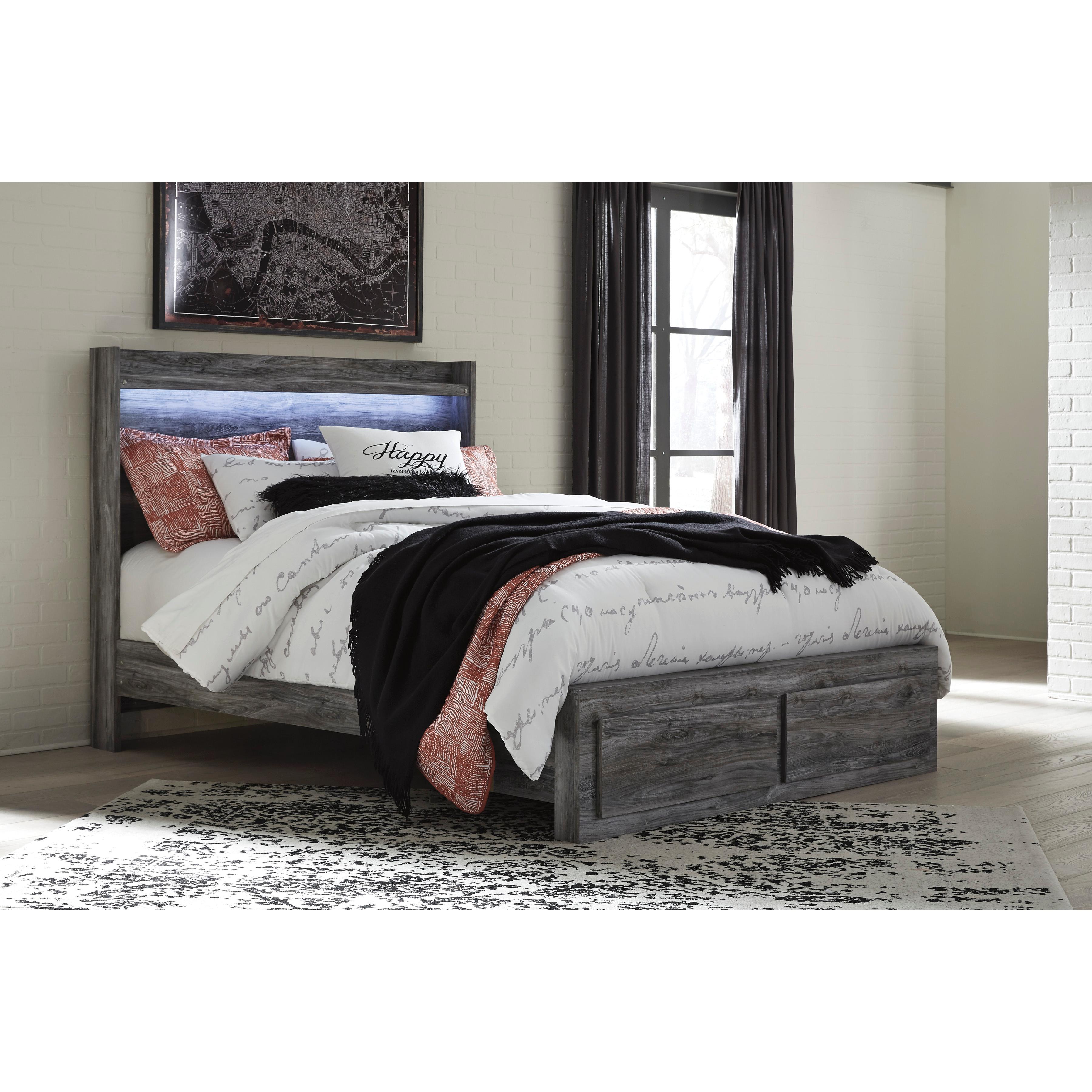  Size_Queen --  Signature Design by Ashley Baystorm Panel Bed with Storage IMAGE 1