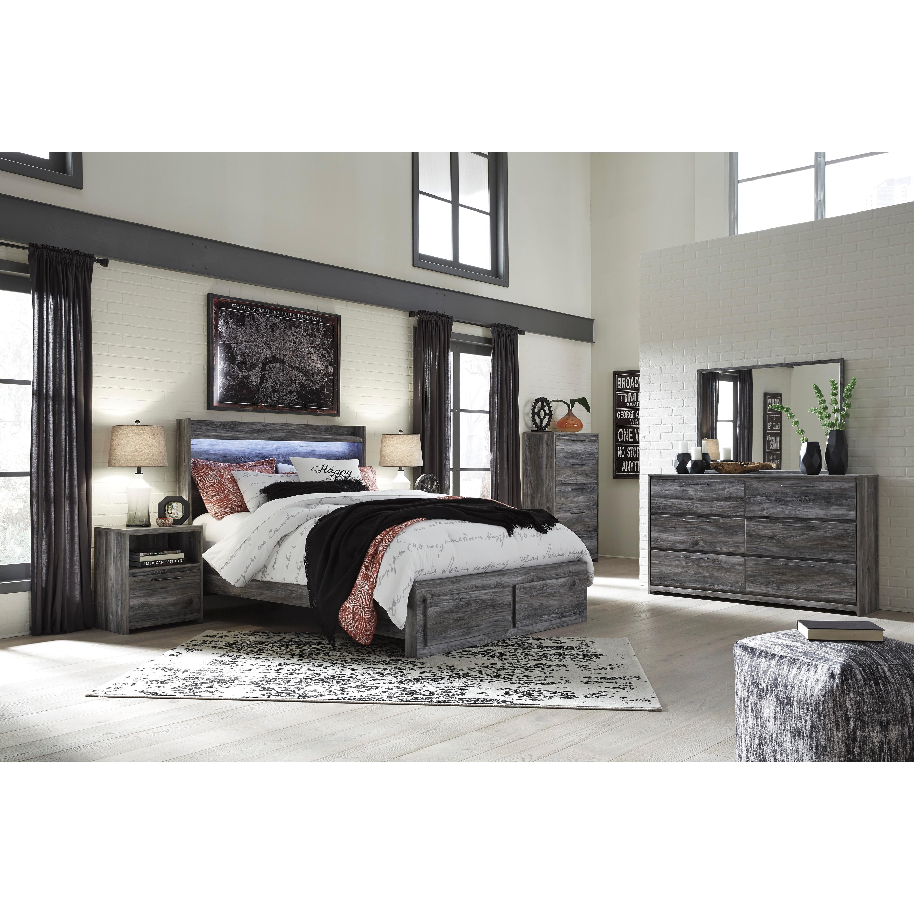  Size_Queen --  Signature Design by Ashley Baystorm Panel Bed with Storage IMAGE 3