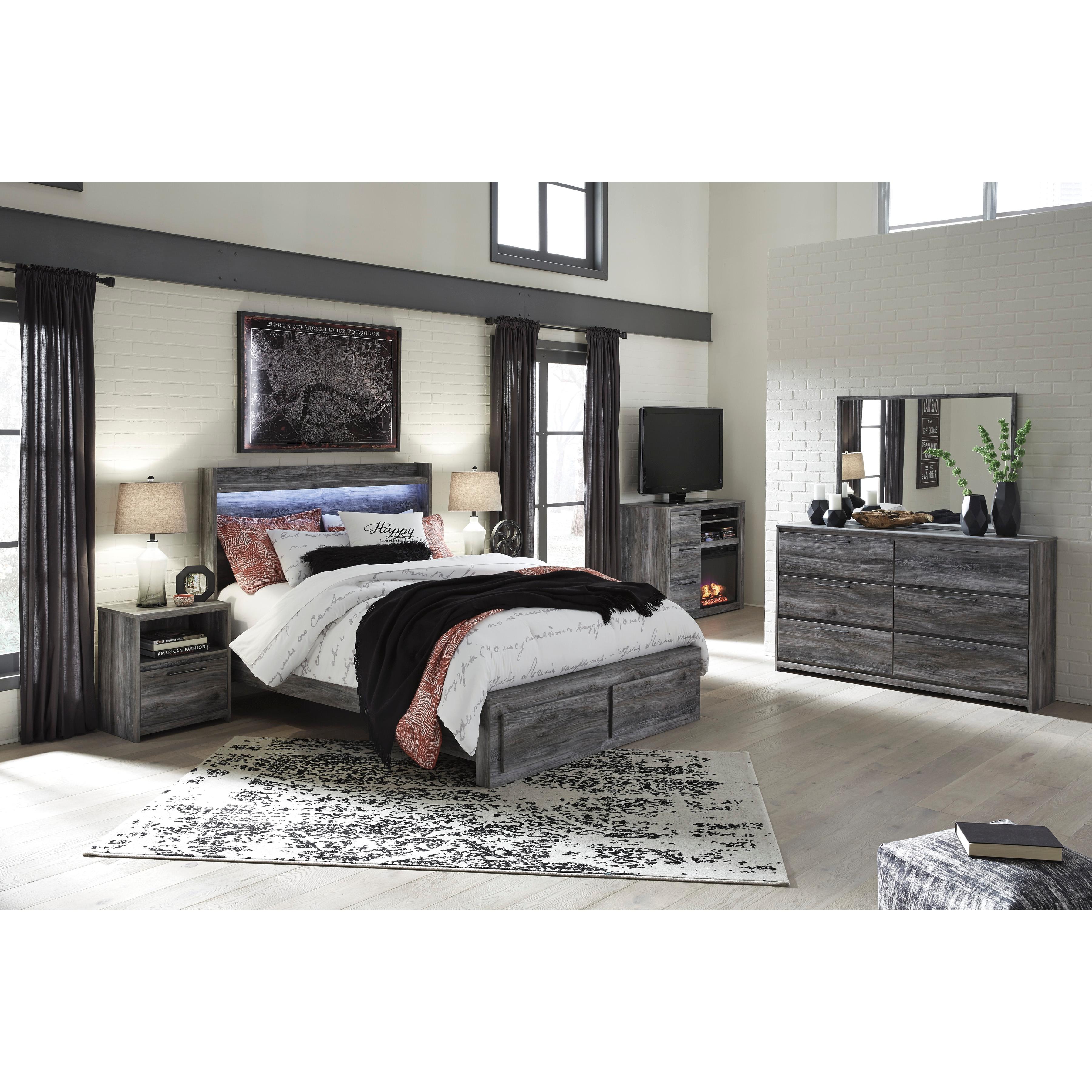  Size_Queen --  Signature Design by Ashley Baystorm Panel Bed with Storage IMAGE 4