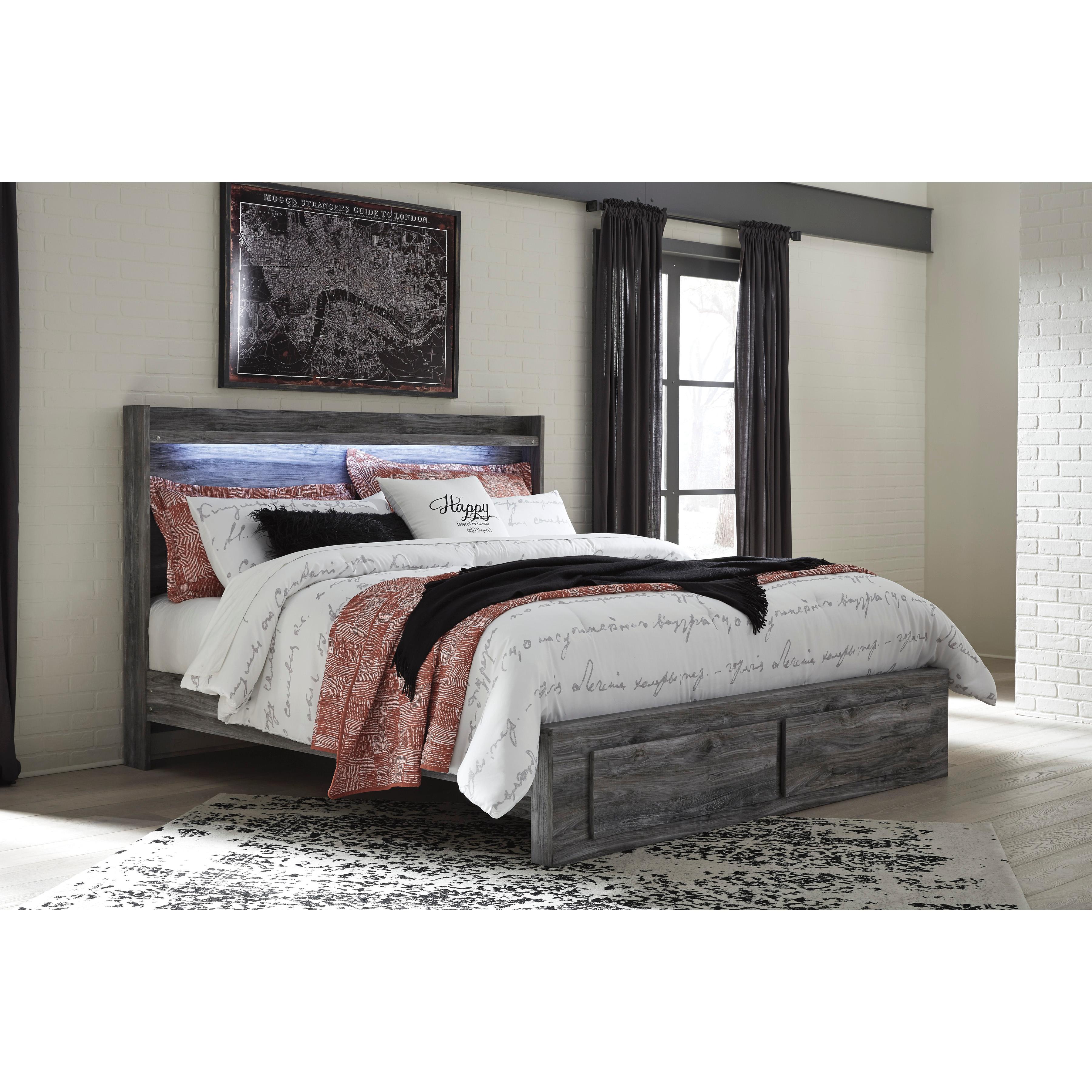  Size_King --  Baystorm B221B12 King Panel Bed with 2 Storage Drawers IMAGE 1